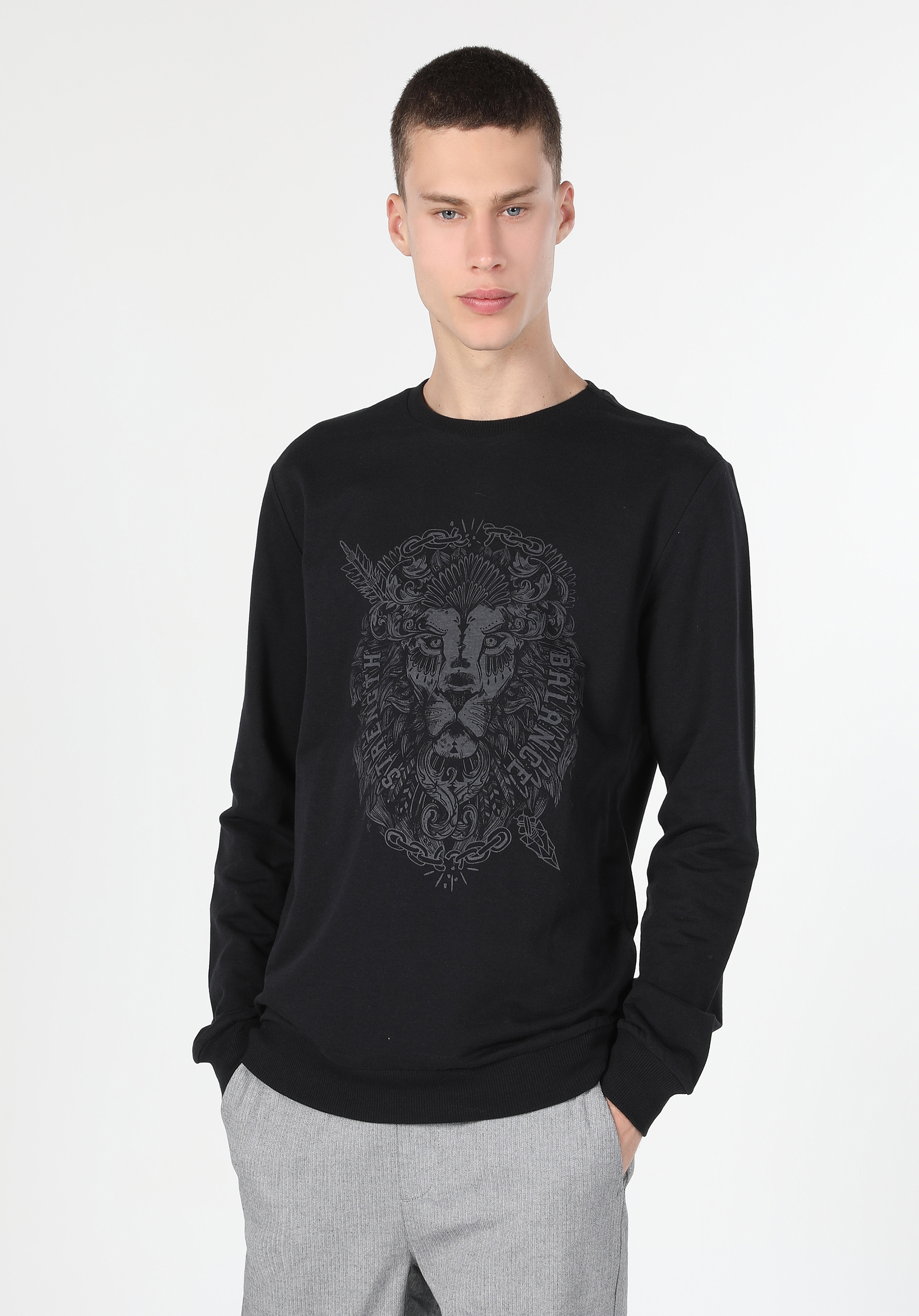 Siyah Erkek Sweatshirt