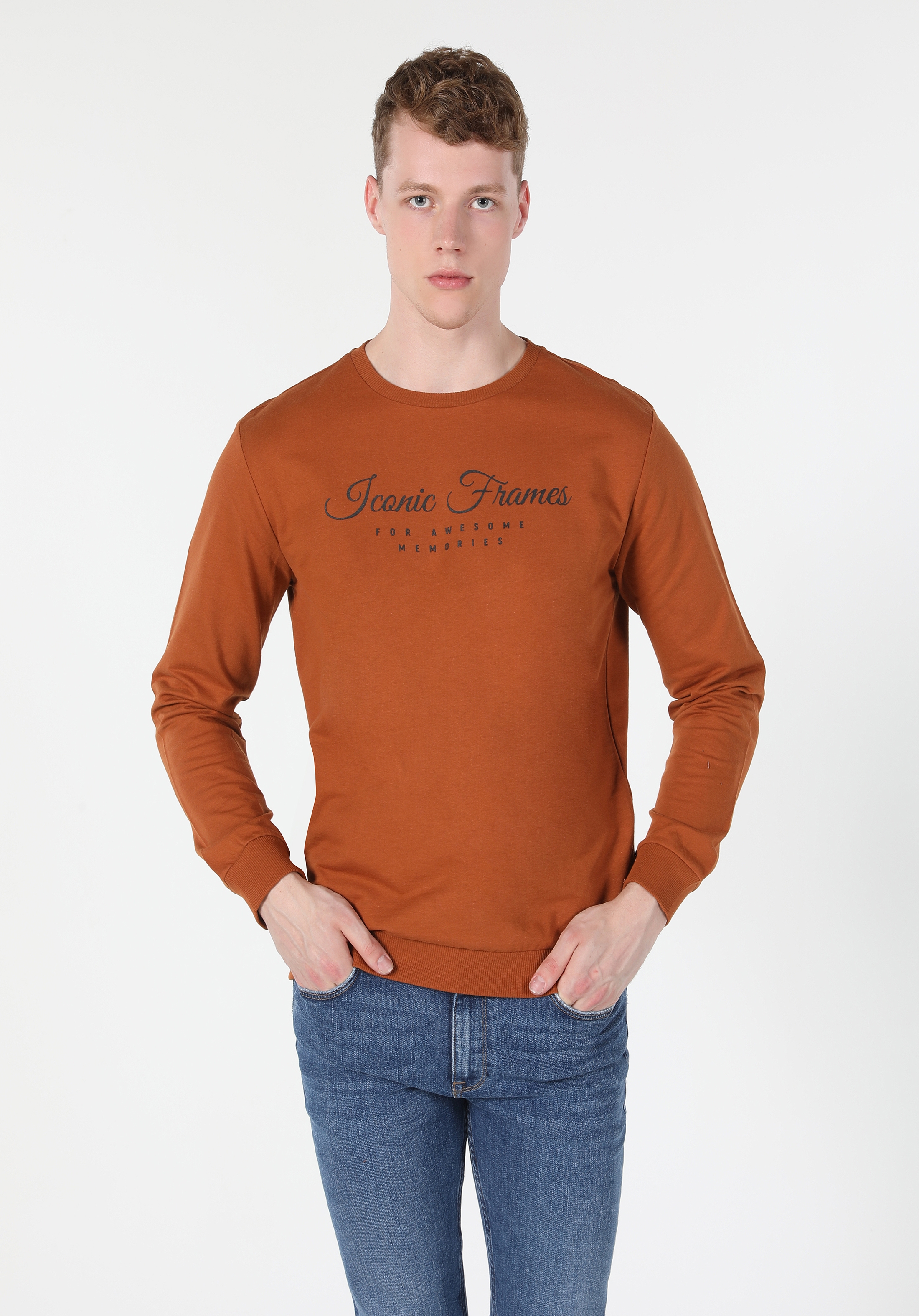 Kahverengi Erkek Sweatshirt