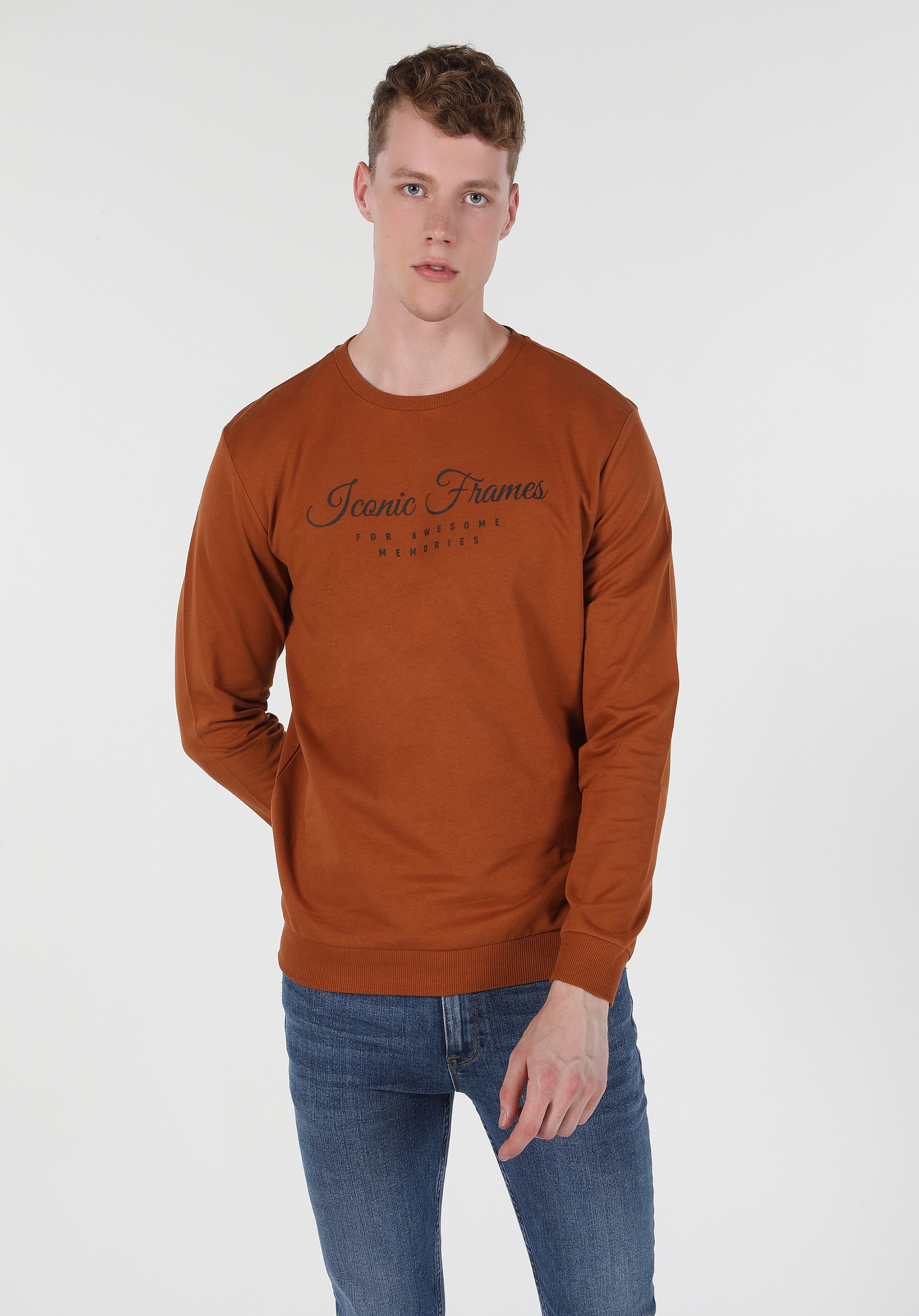 Kahverengi Erkek Sweatshirt