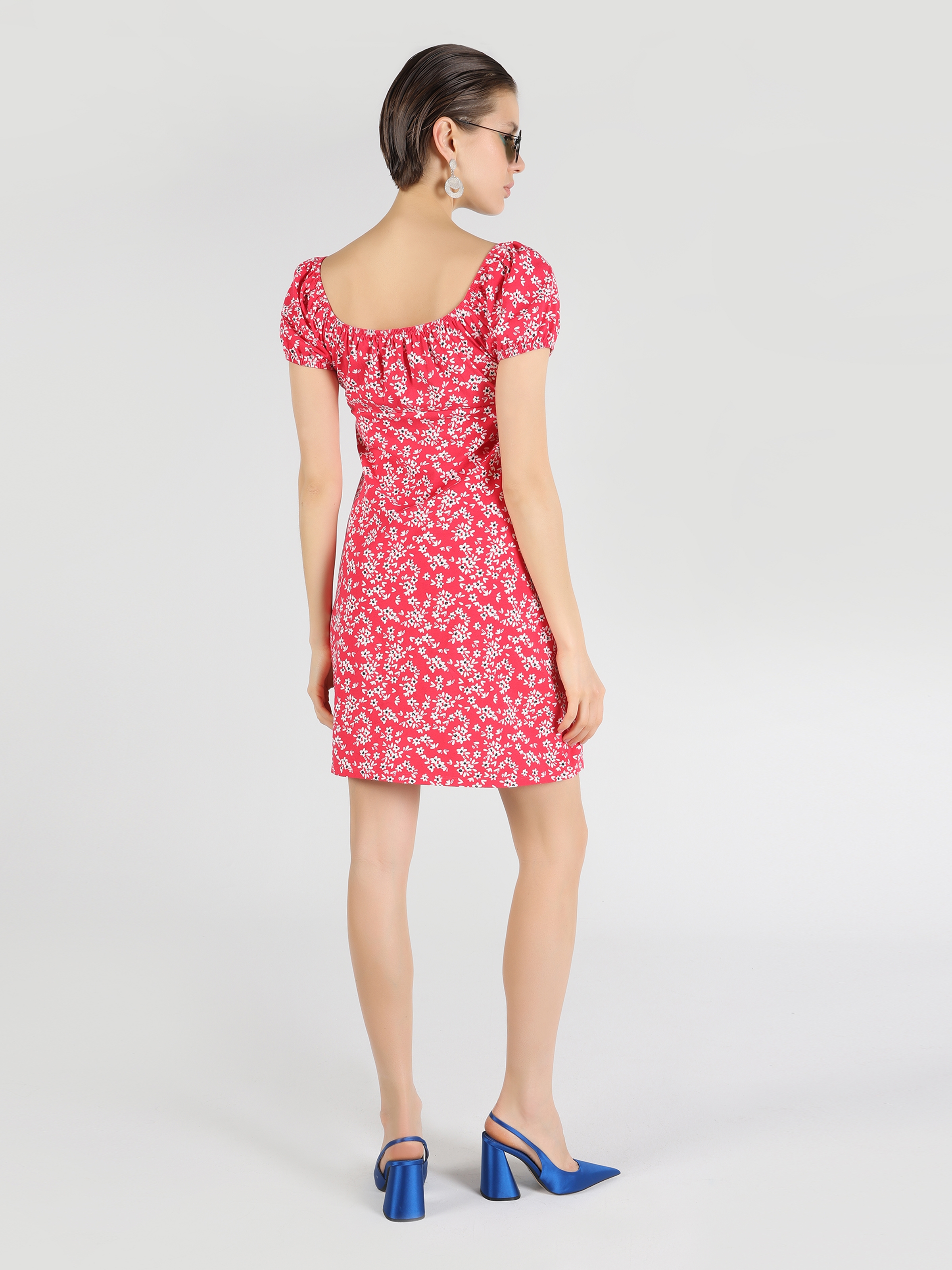 Regular Fit Çiçekli Çok Renkli Kadın Elbise Cl1060797