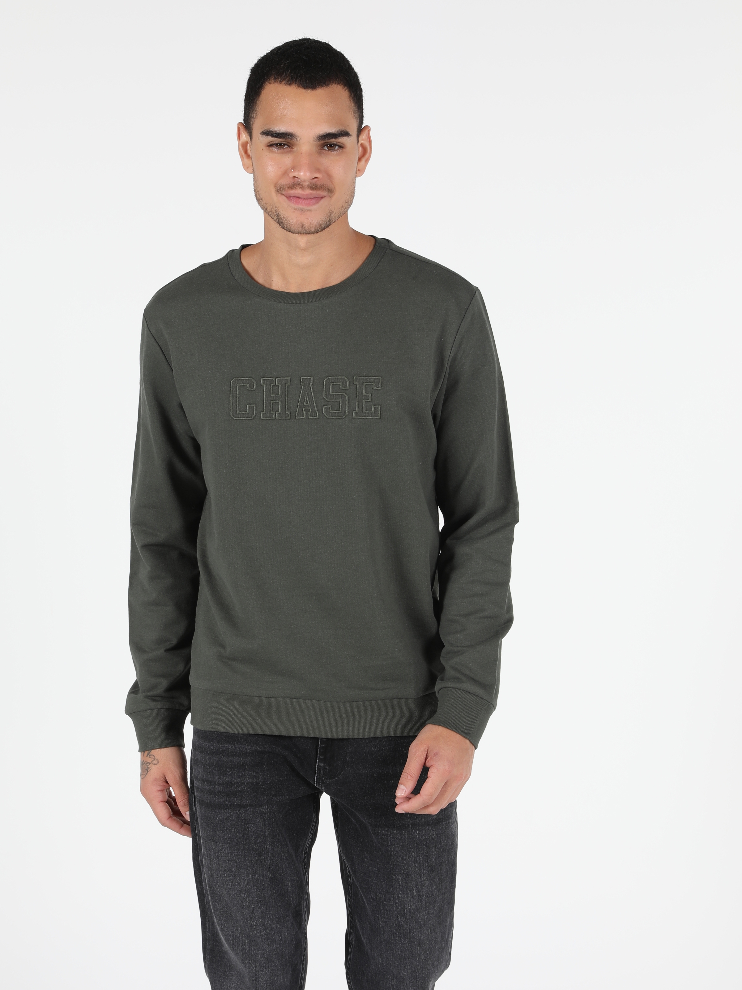 Regular Fit Erkek Haki Sweatshirt Cl1051125
