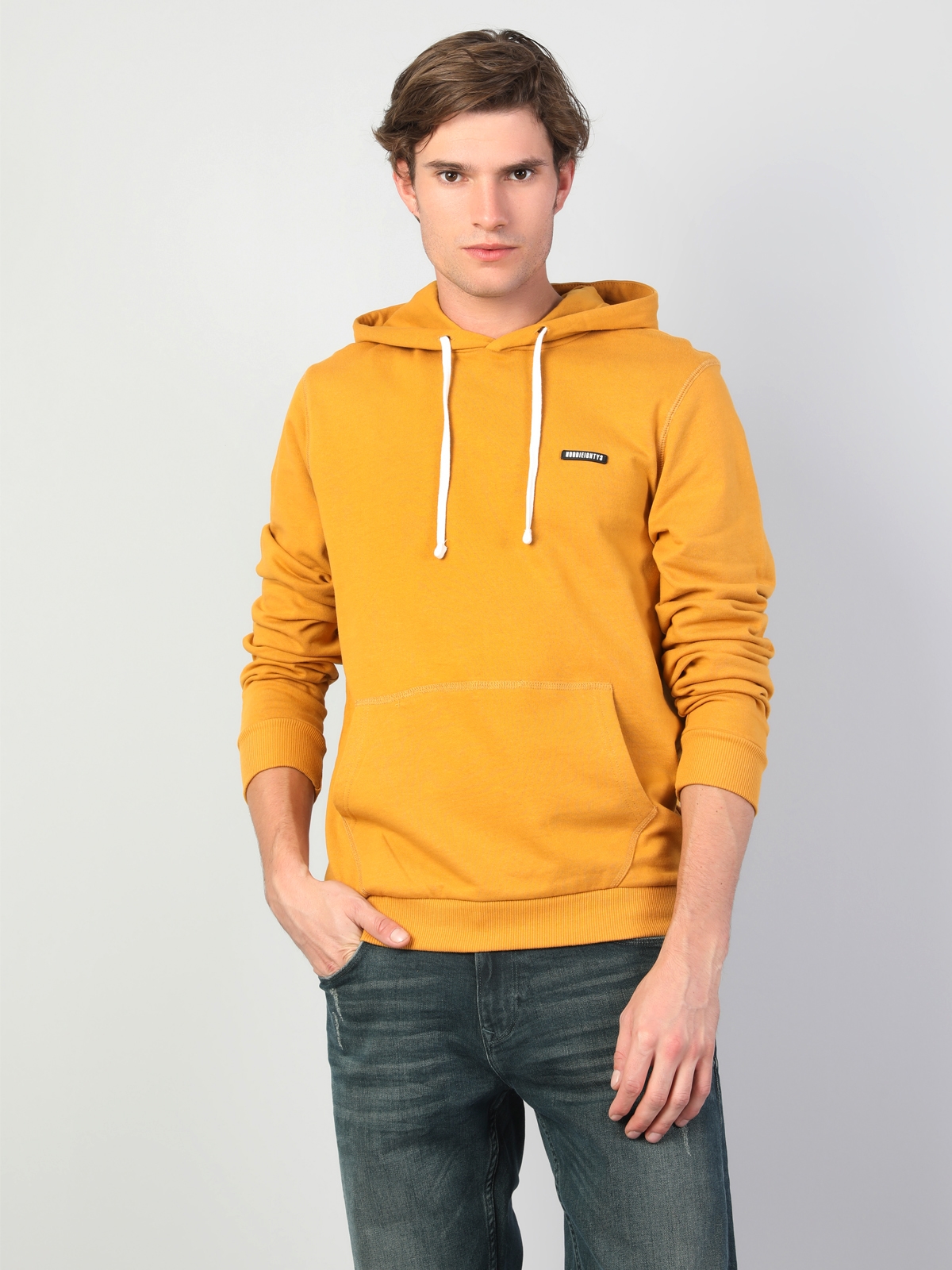 Regular Fit Erkek Safran Sweatshirt