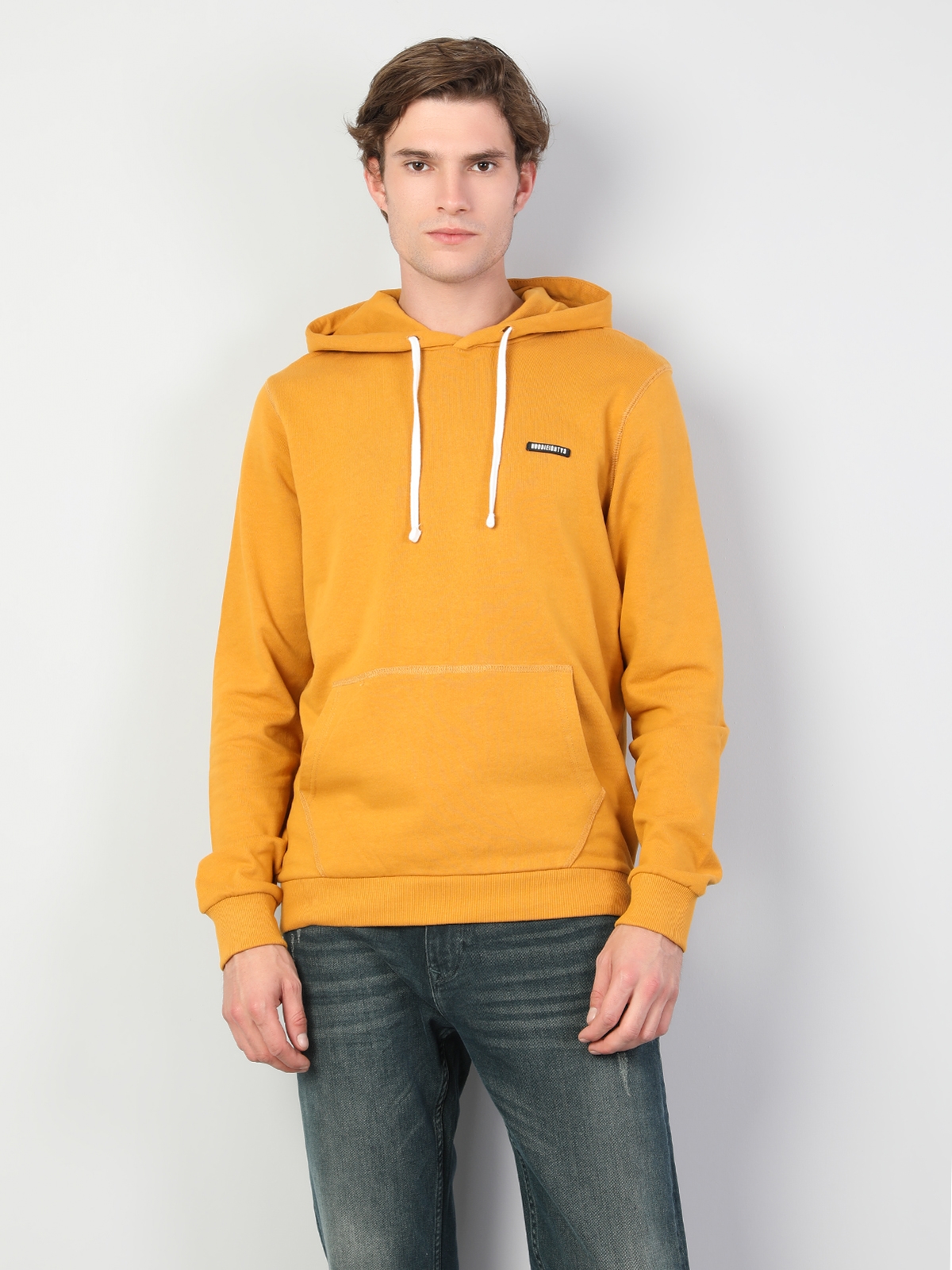 Regular Fit Erkek Safran Sweatshirt