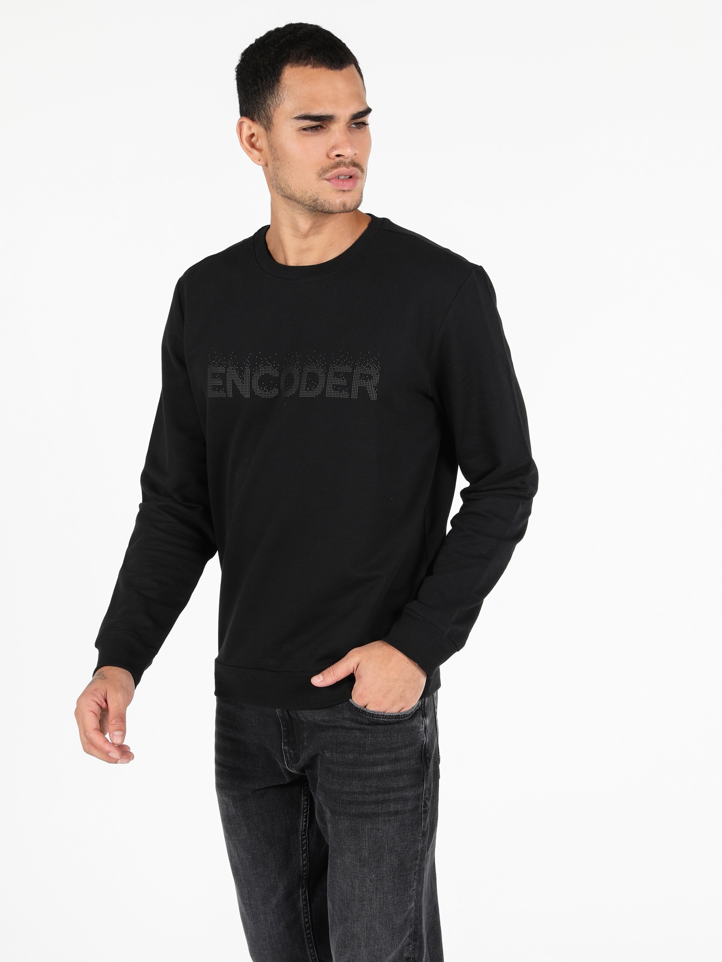 Siyah Erkek Sweatshirt