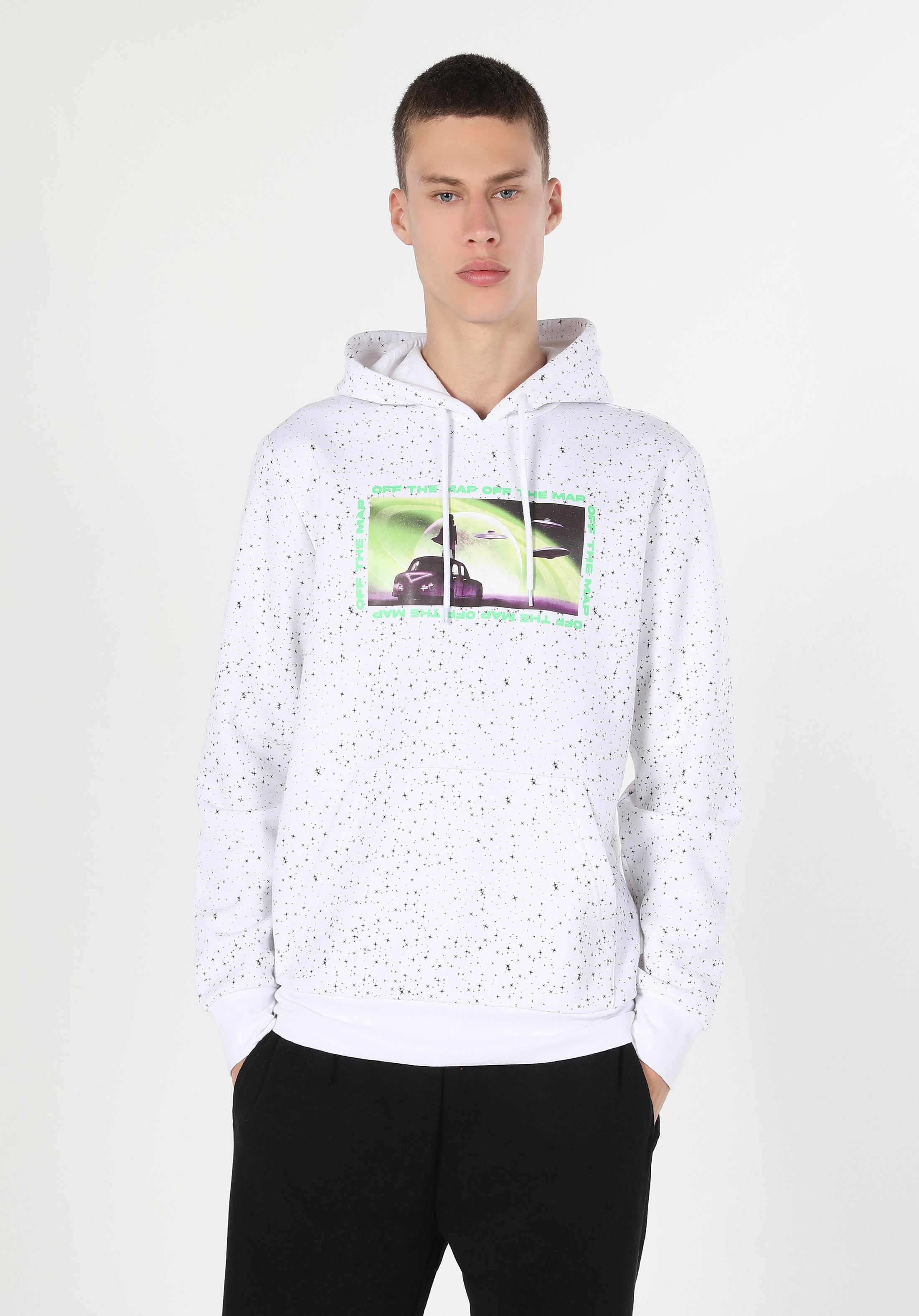 Beyaz Erkek Sweatshirt