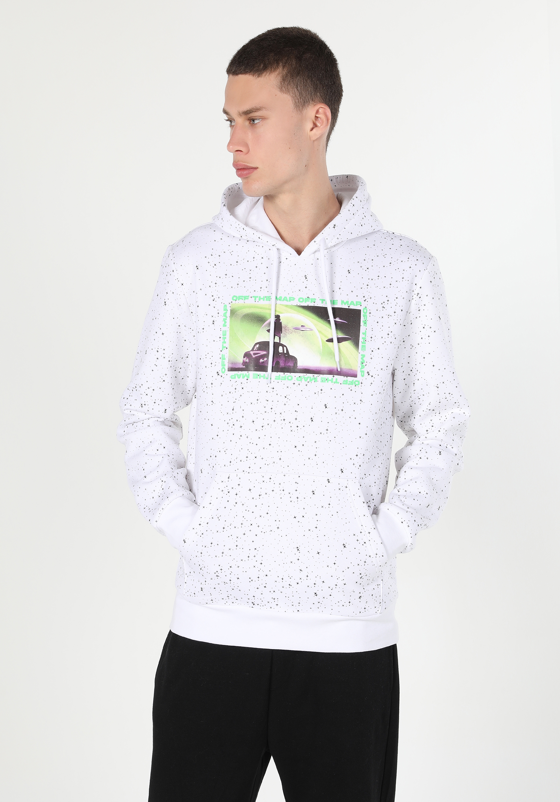 Beyaz Erkek Sweatshirt