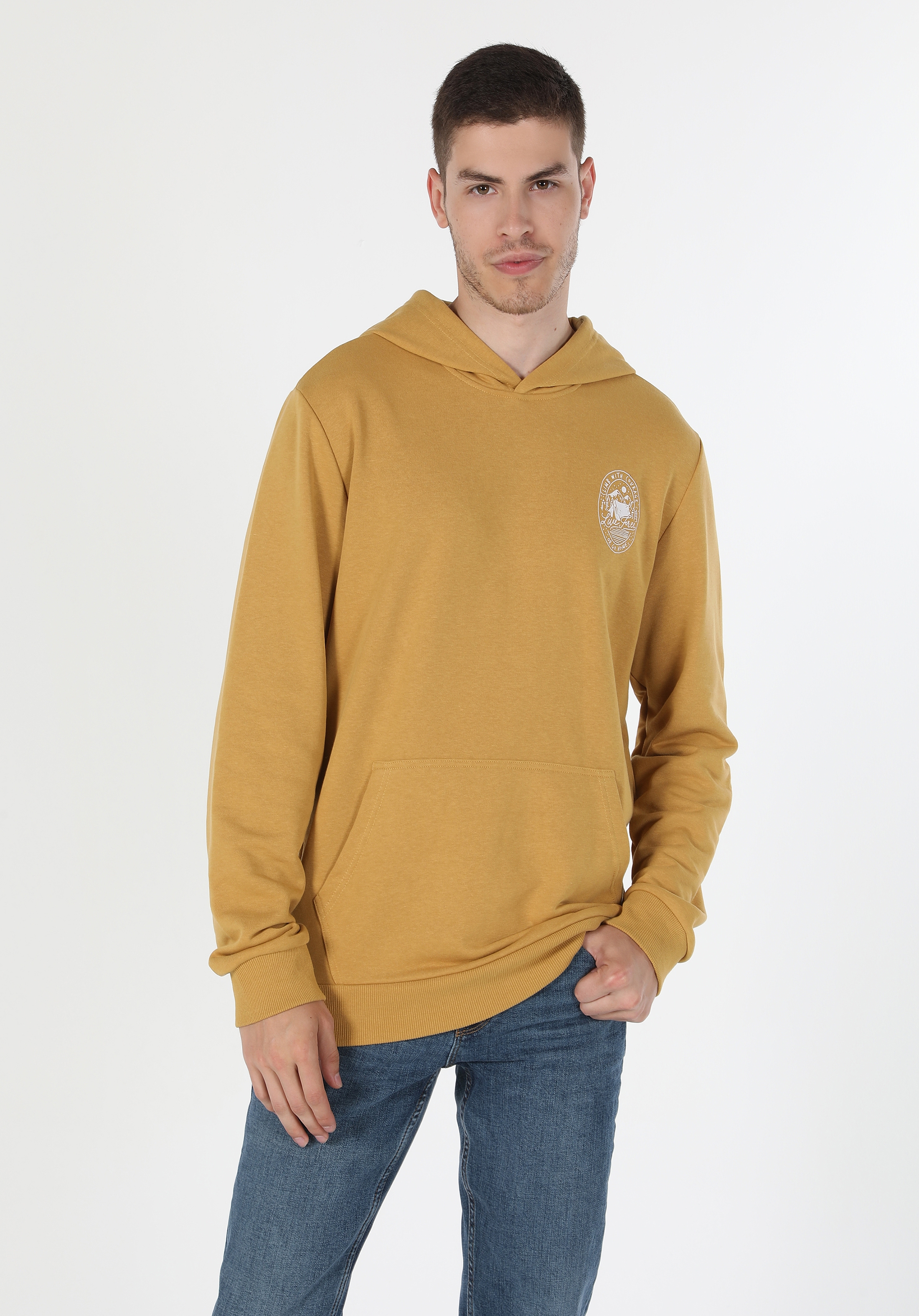 Sarı Erkek Sweatshirt