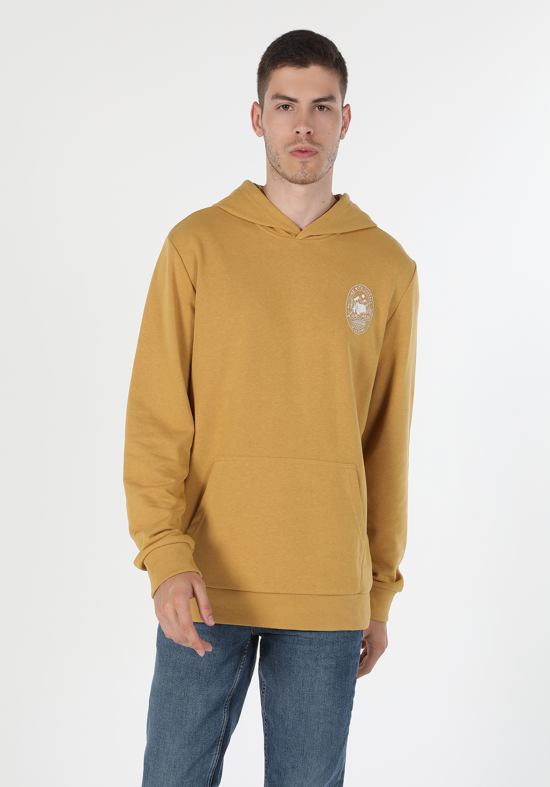 Sarı Erkek Sweatshirt