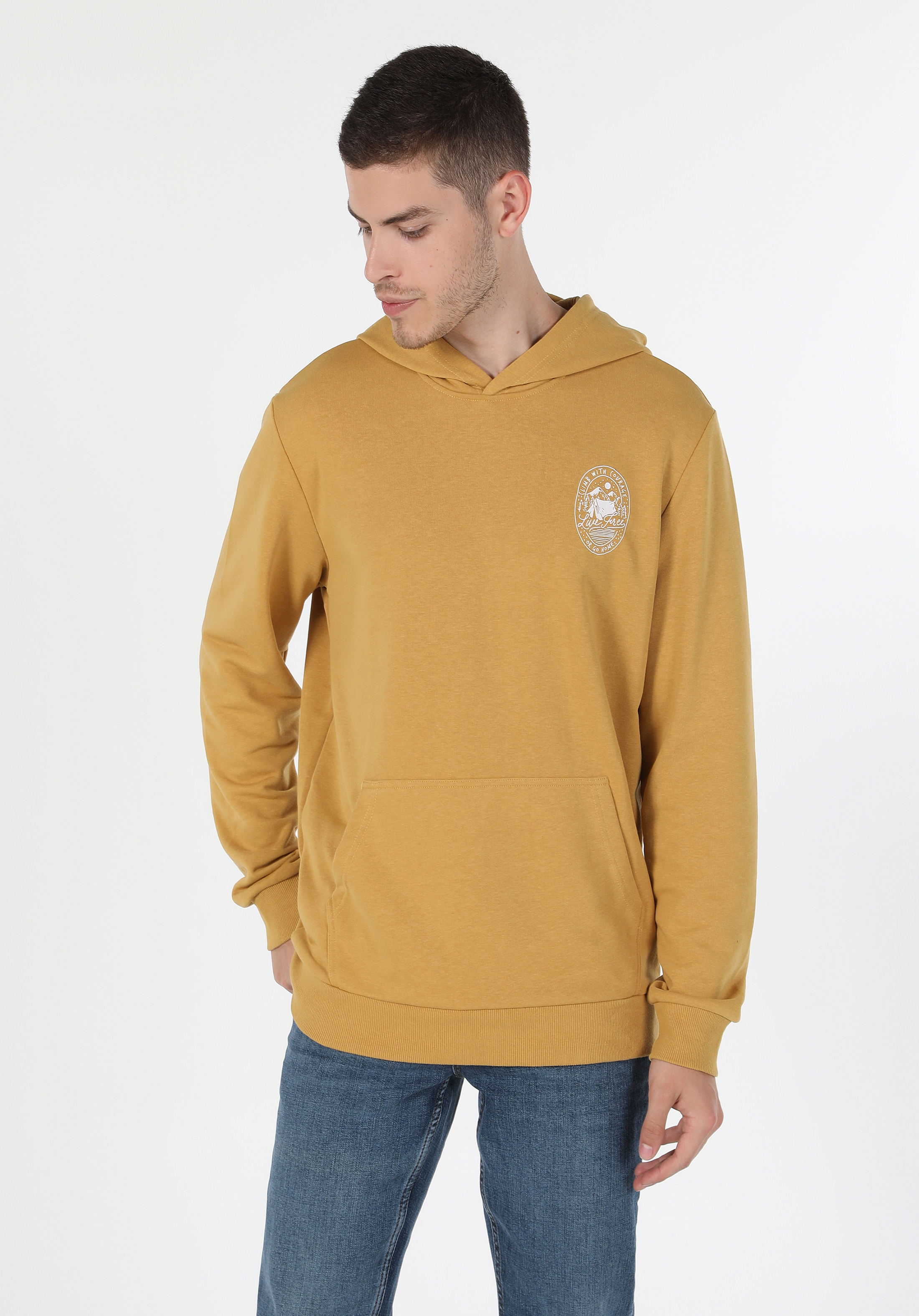 Sarı Erkek Sweatshirt