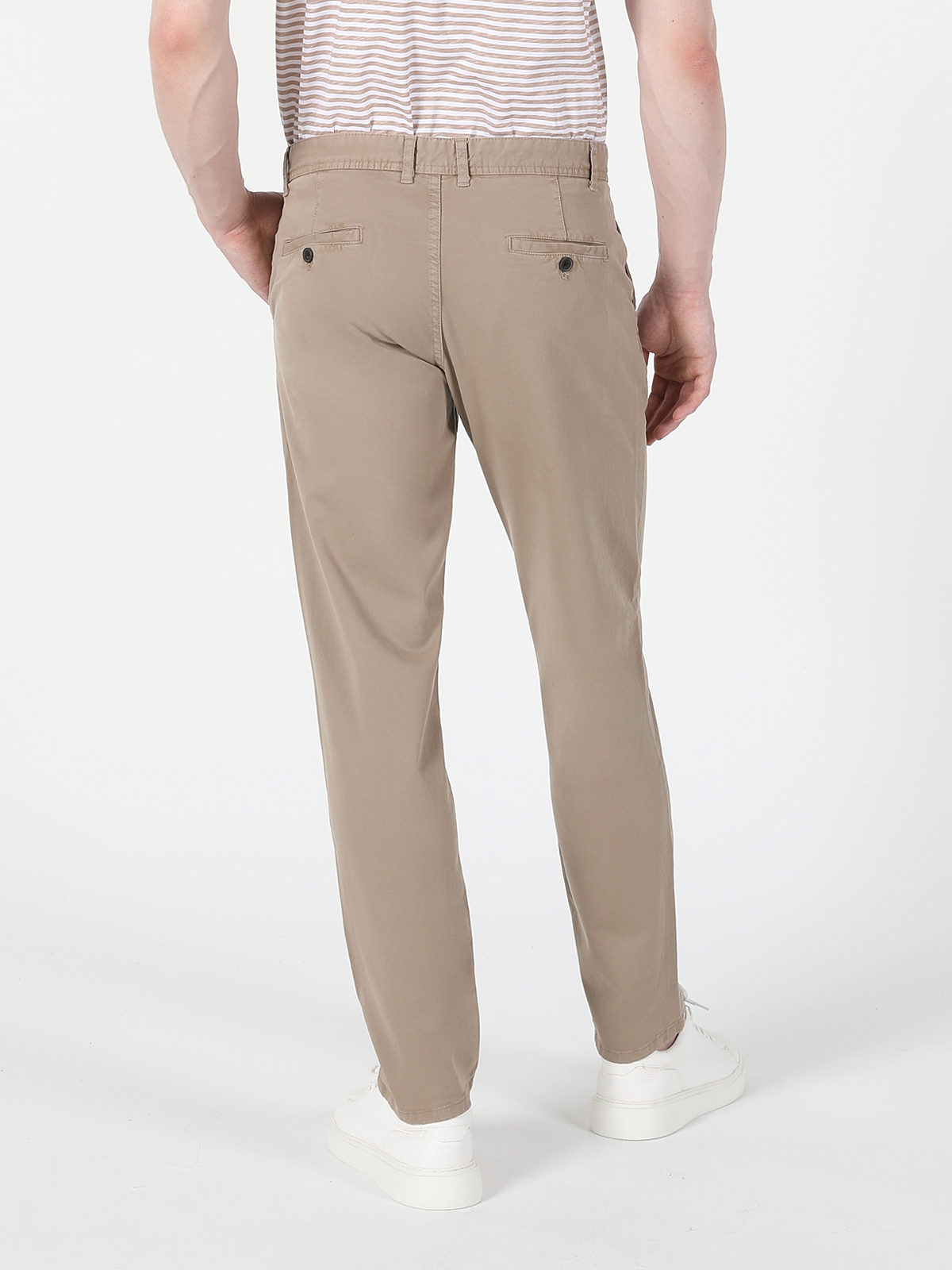 Colins Regular Fit Orta Bel Düz Paça Erkek Sarı Pantolon. 2