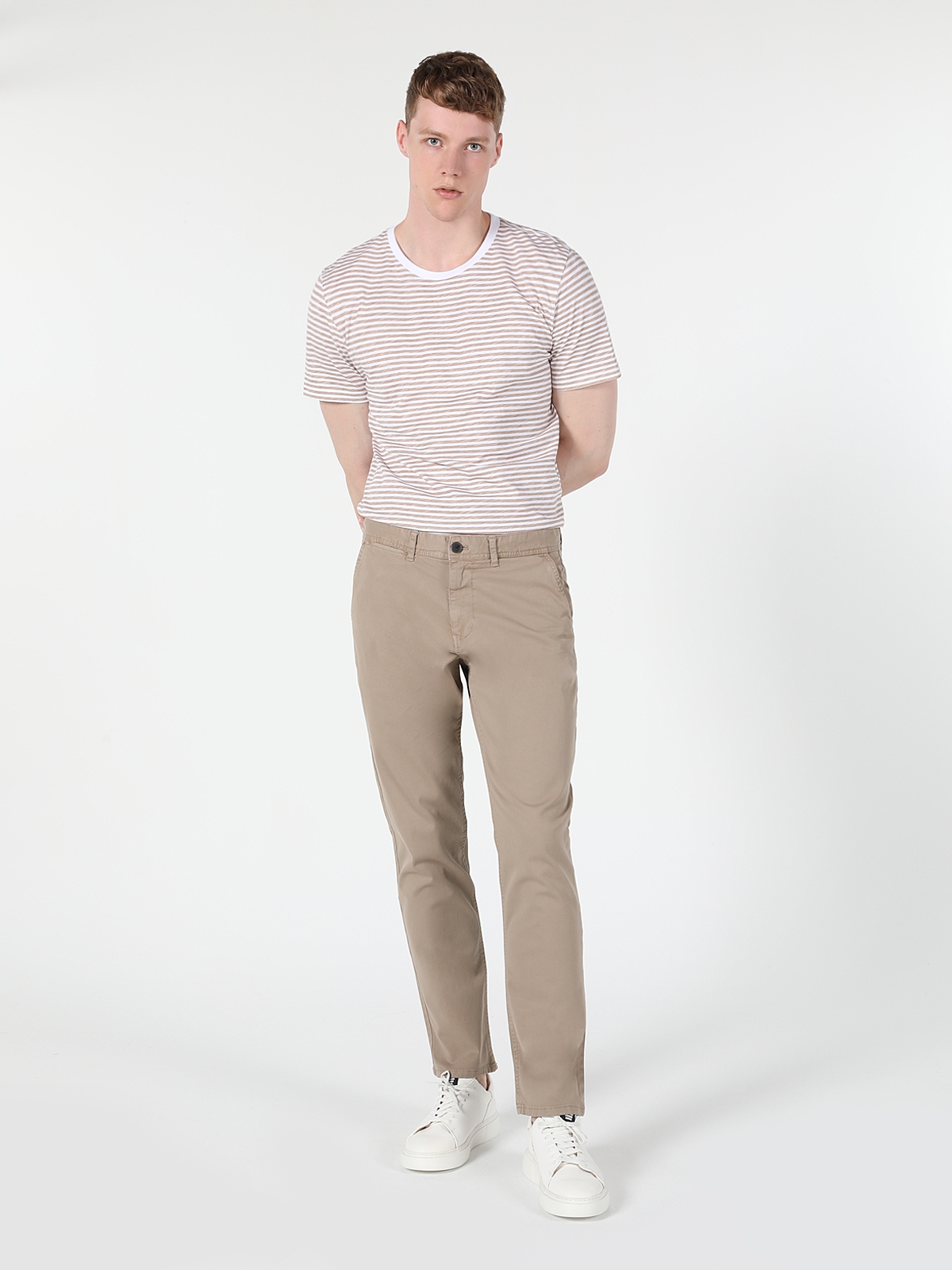 Colins Regular Fit Orta Bel Düz Paça Erkek Sarı Pantolon. 3