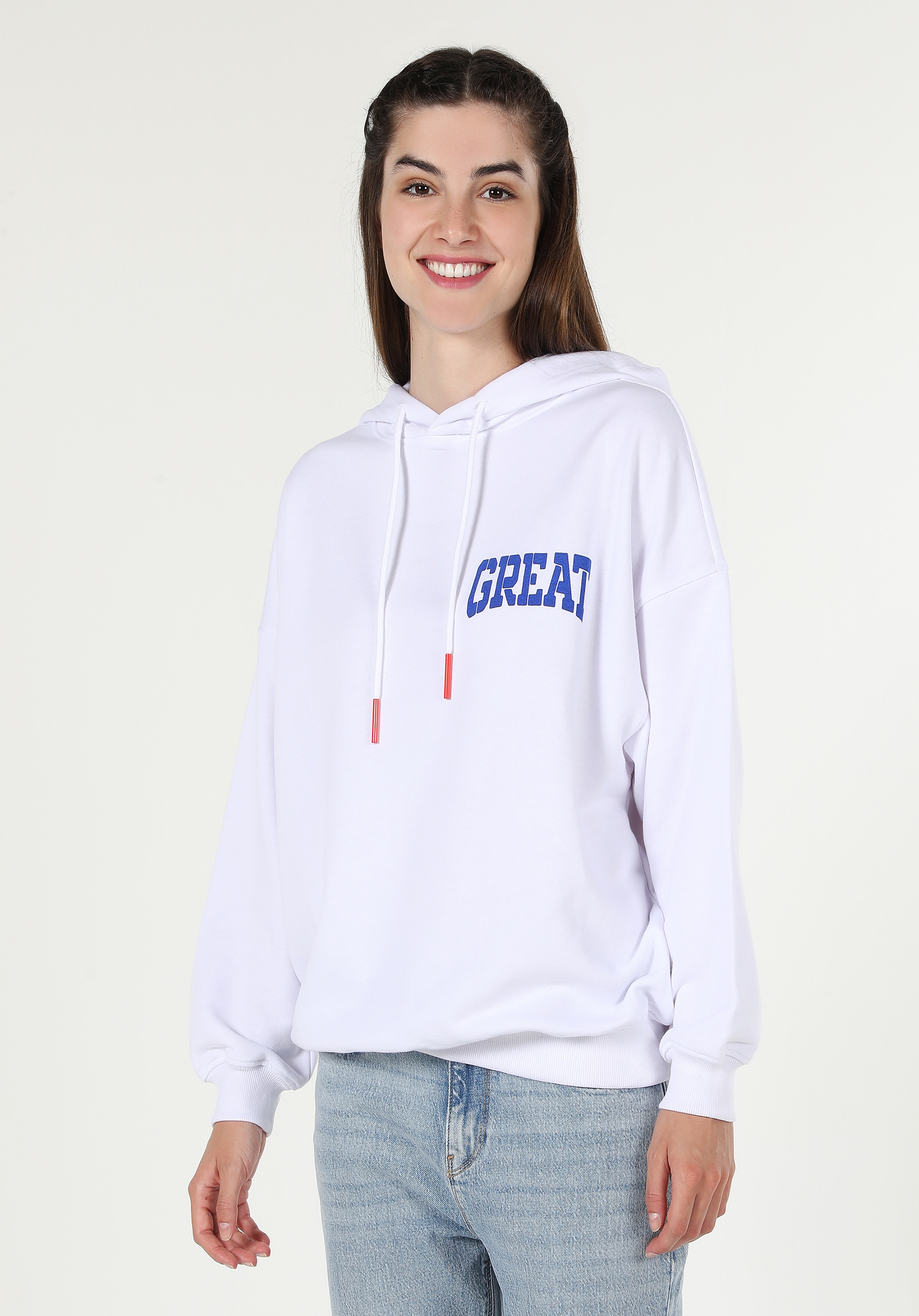 Beyaz Kadın Sweatshirt