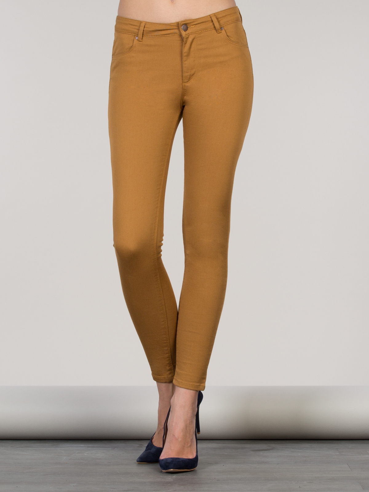 Super Slim Fit Orta Bel Skinny Leg Kadın Safran Pantolon Cl1022208