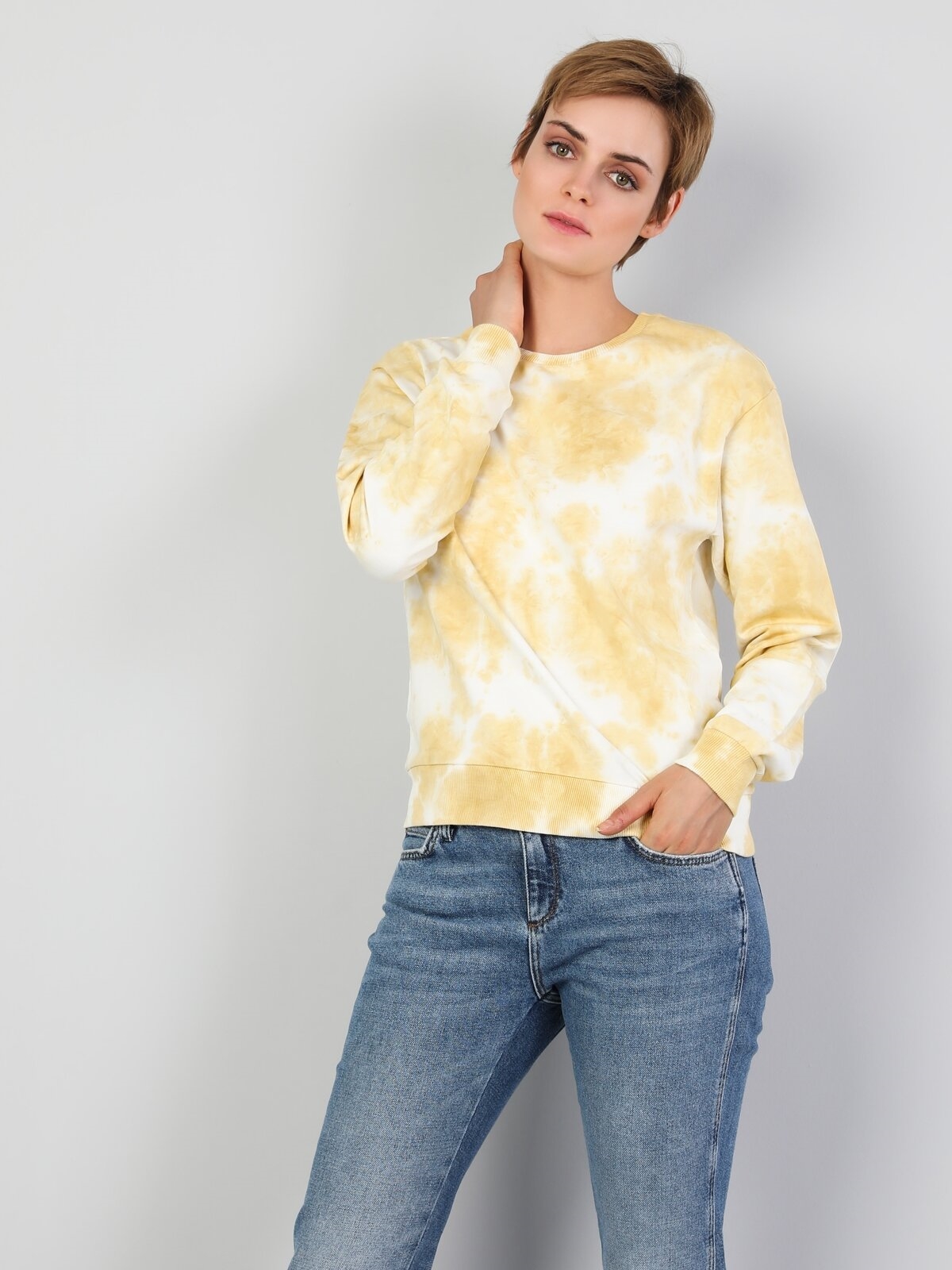 Regular Fit Sarı Sweatshirt Cl1047374
