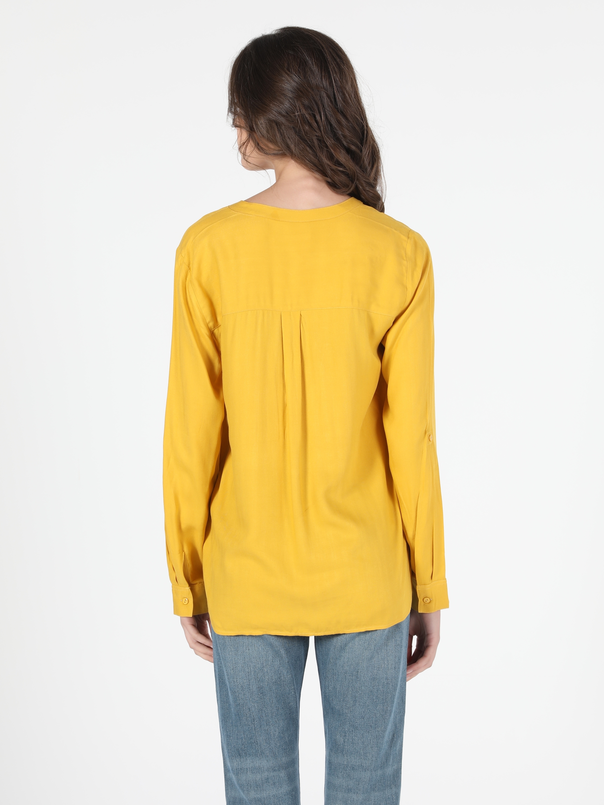 Colins Yellow Woman Long Sleeve Shirt. 2