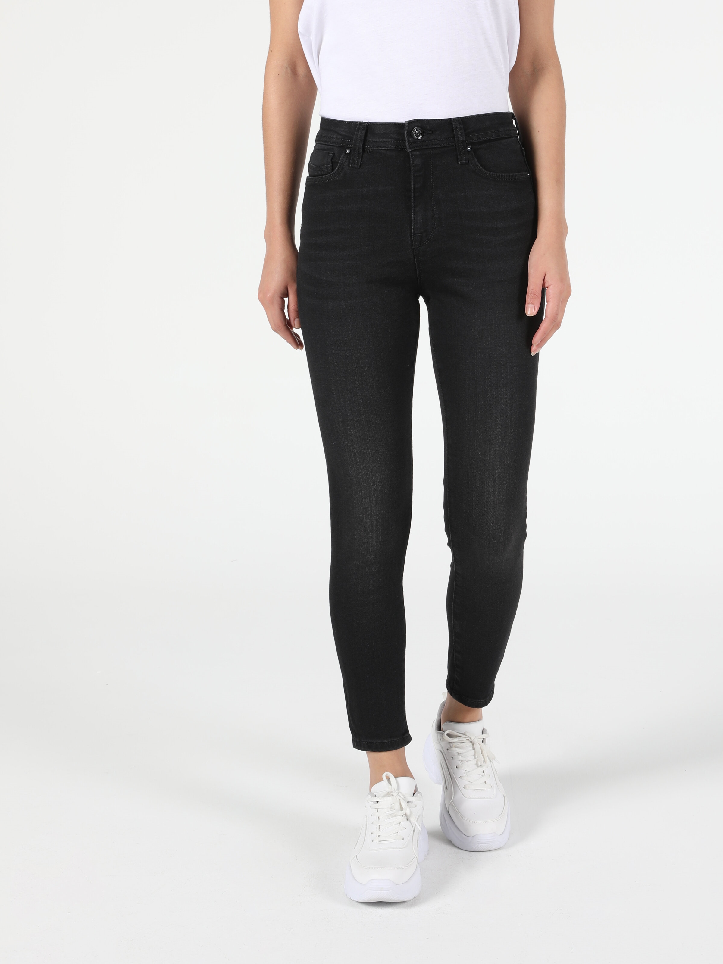 Colins 760 Dıana Yüksek Bel Dar Paça Super Slim Fit Siyah Kadın Jean Pantolon. 3