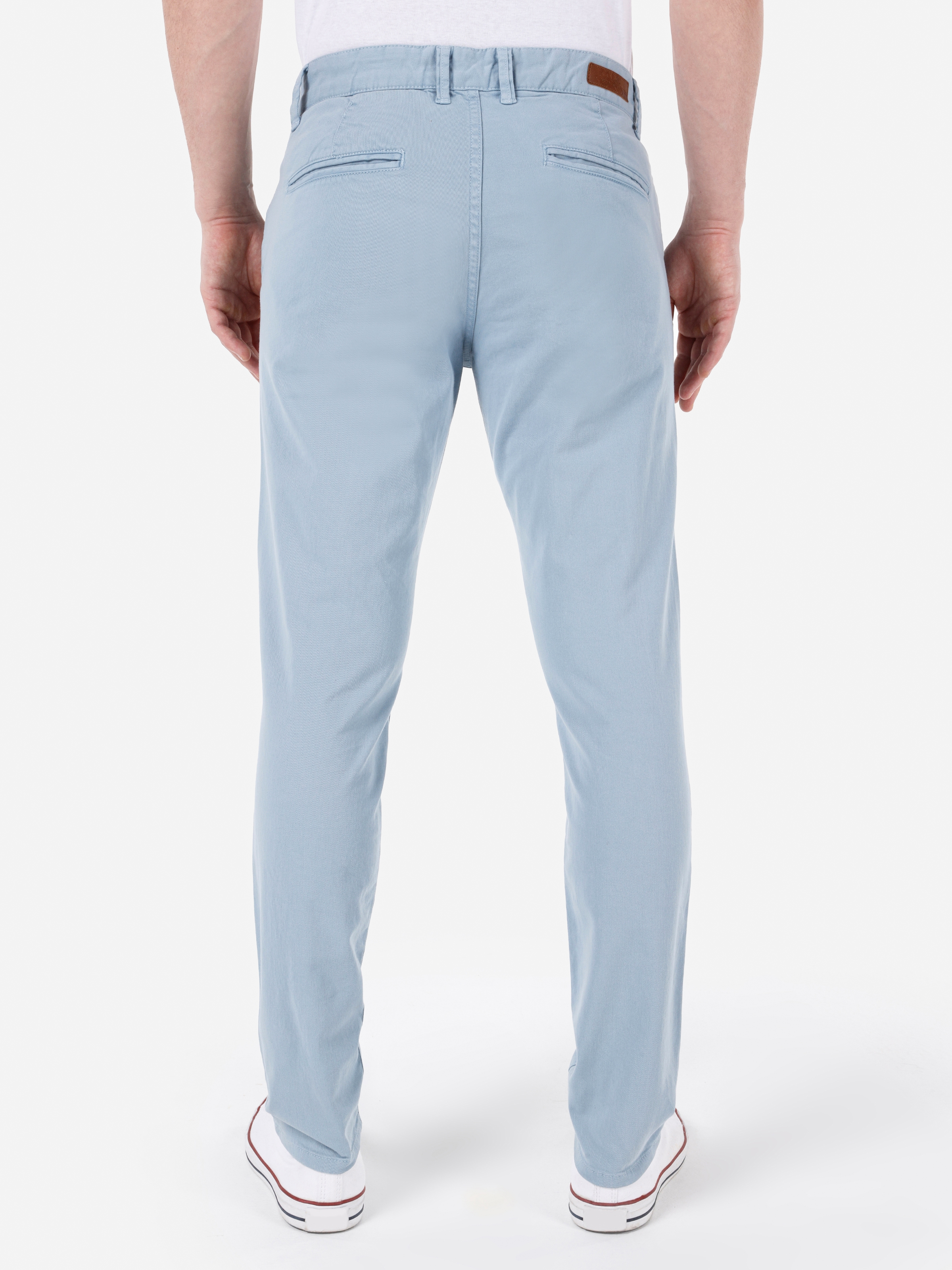 Slim Fit Orta Bel Düz Paça Erkek Açık Mavi Pantolon Cl1049749