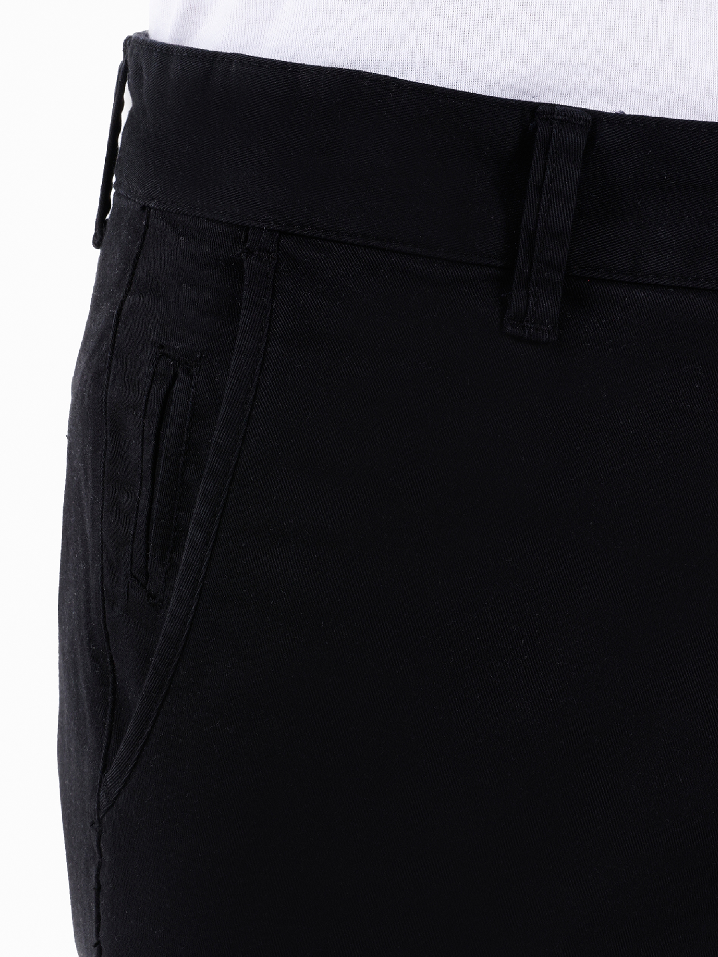 Slim Fit Orta Bel Düz Paça Erkek Siyah Pantolon