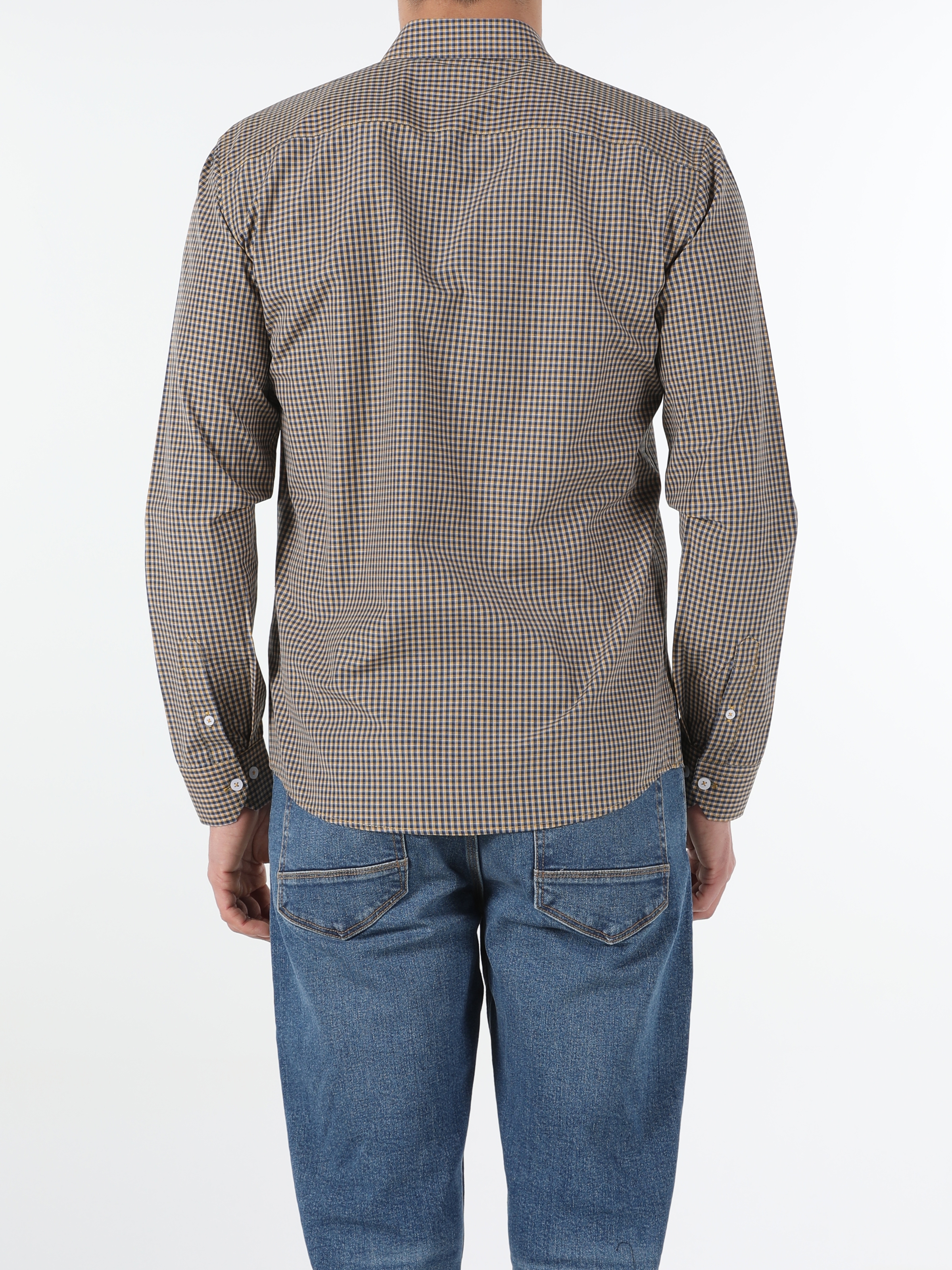 Slim Fit Shirt Neck Erkek Uzun Kol Gömlek Cl1052930