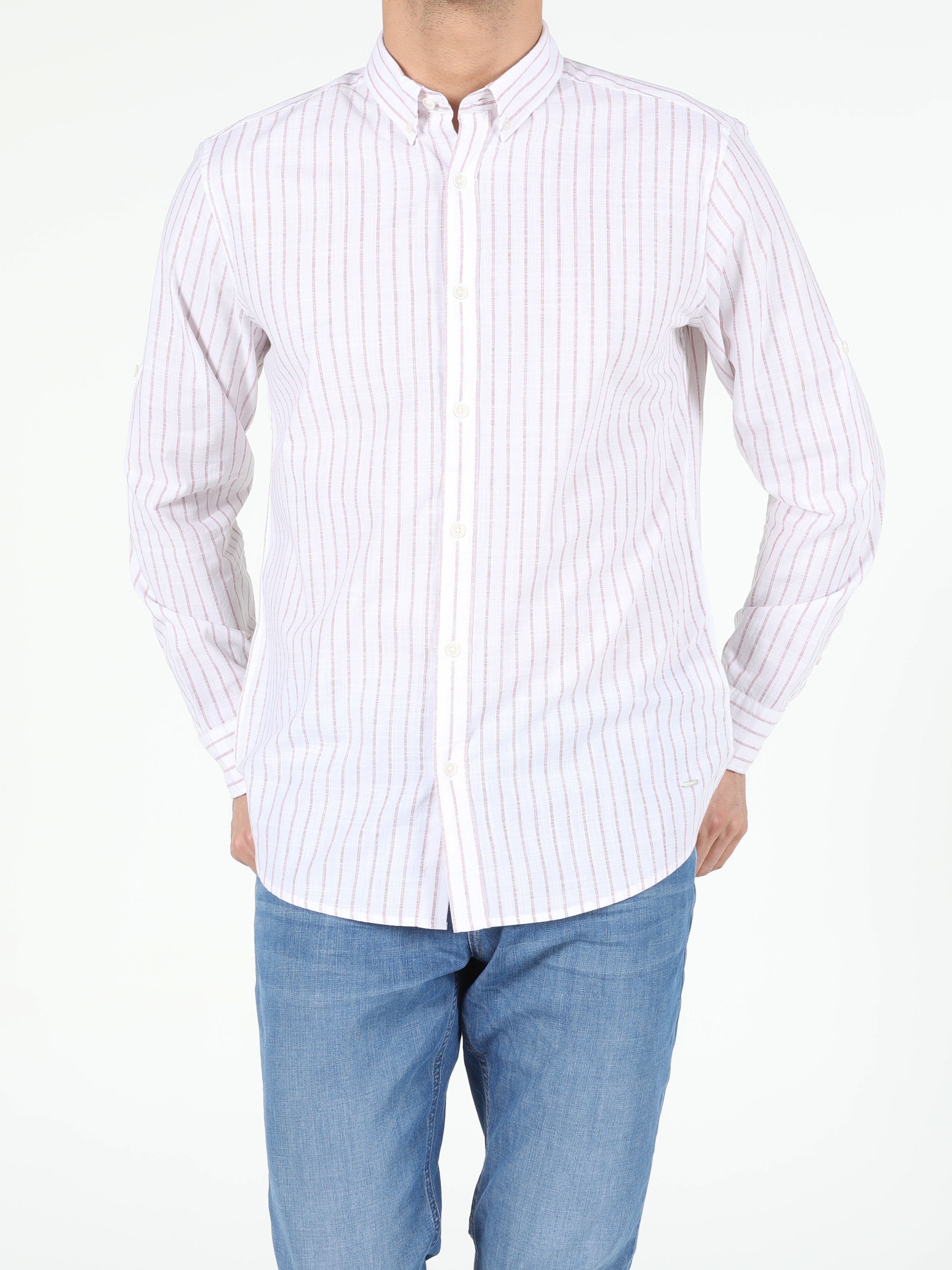 Somon Regular Fit Shirt Neck  Erkek Uzun Kol Gömlek