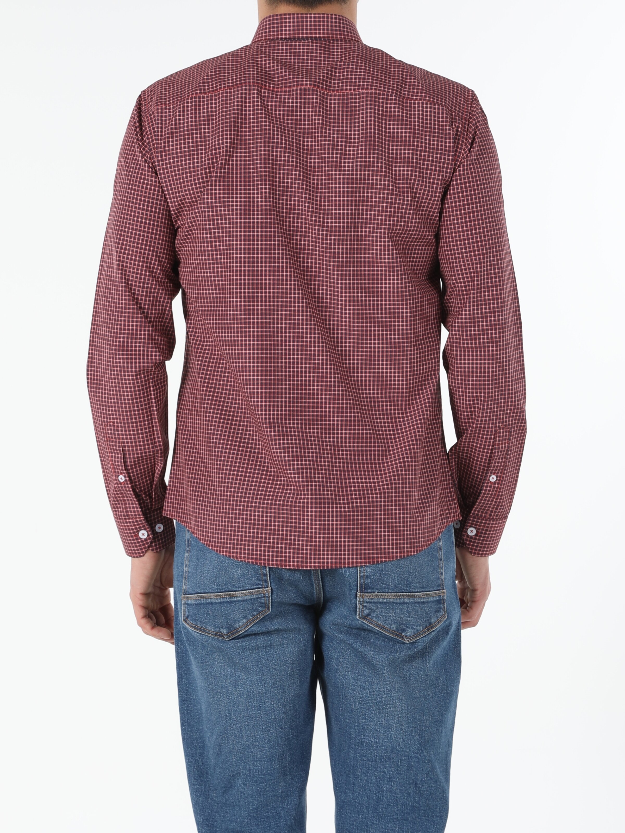 Slim Fit Shirt Neck Erkek Uzun Kol Gömlek Cl1052930