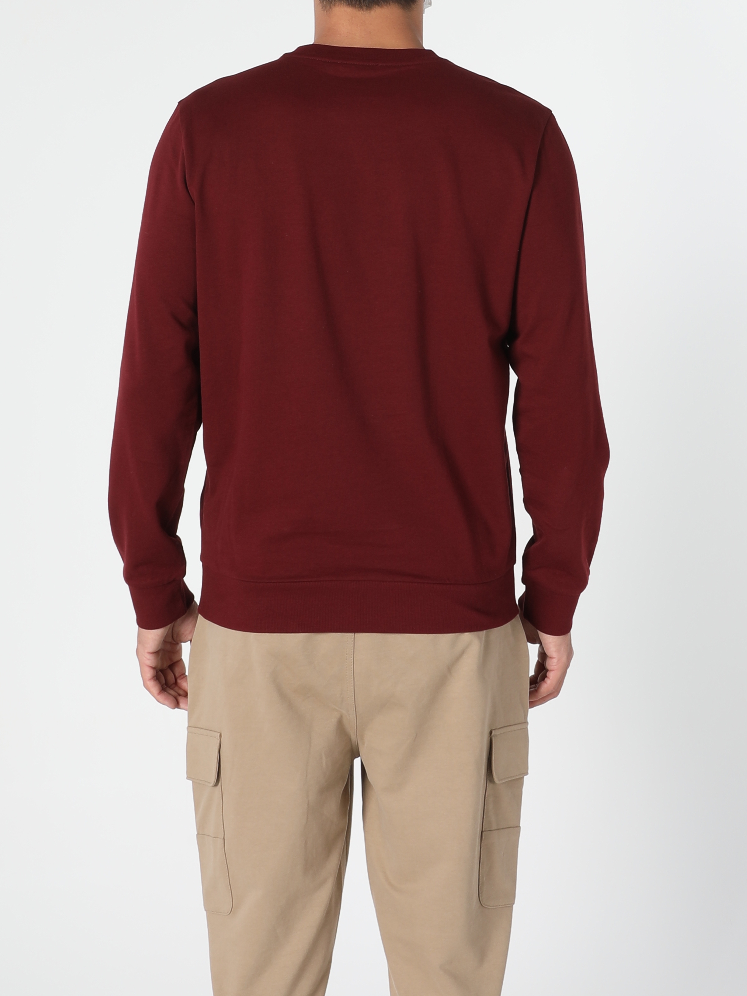 Regular Fit Kabartmalı Yazı Turuncu Erkek Sweatshirt Cl1055790