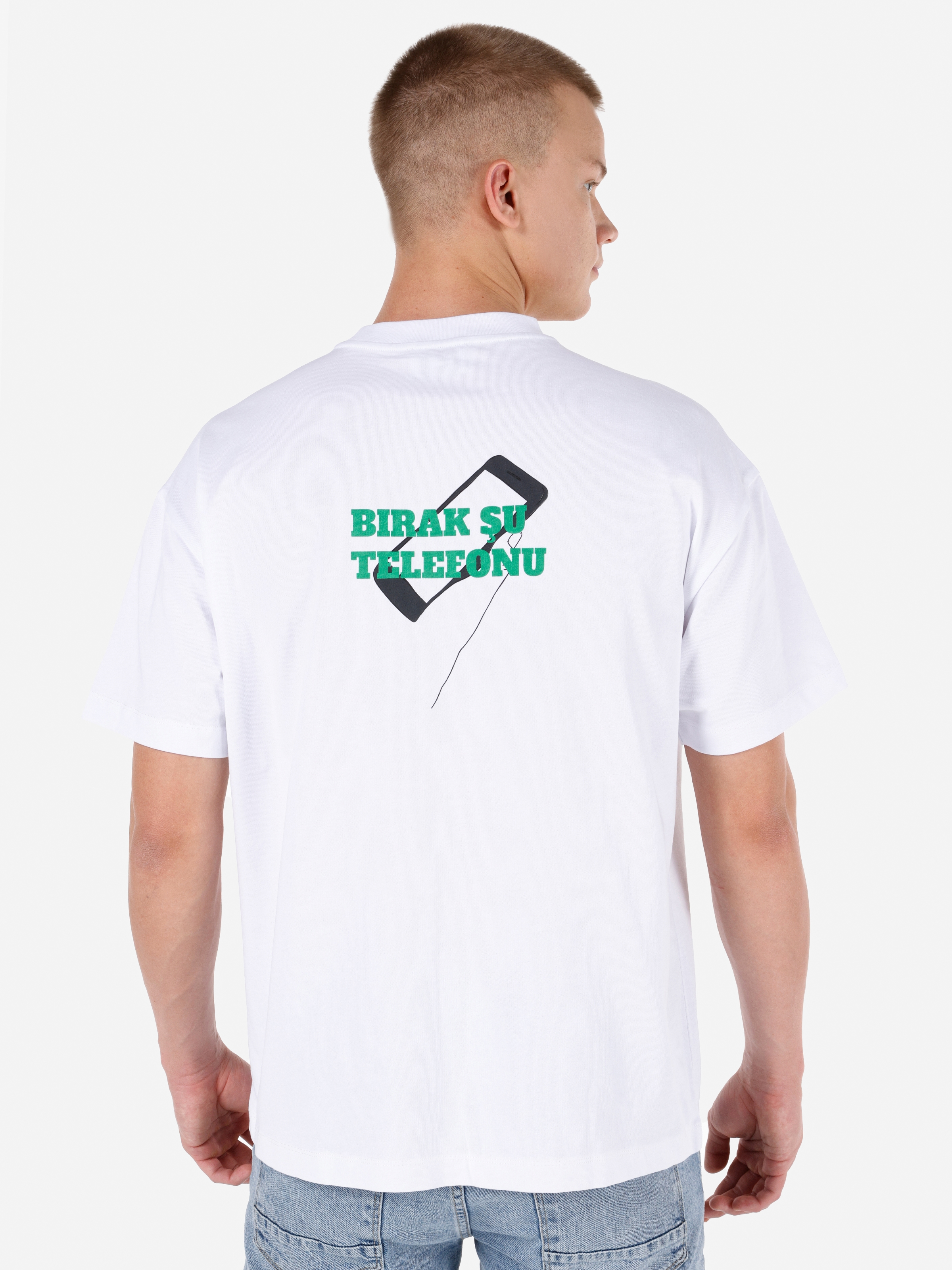Unısex Lilseb Sloganlı Beyaz Tişört