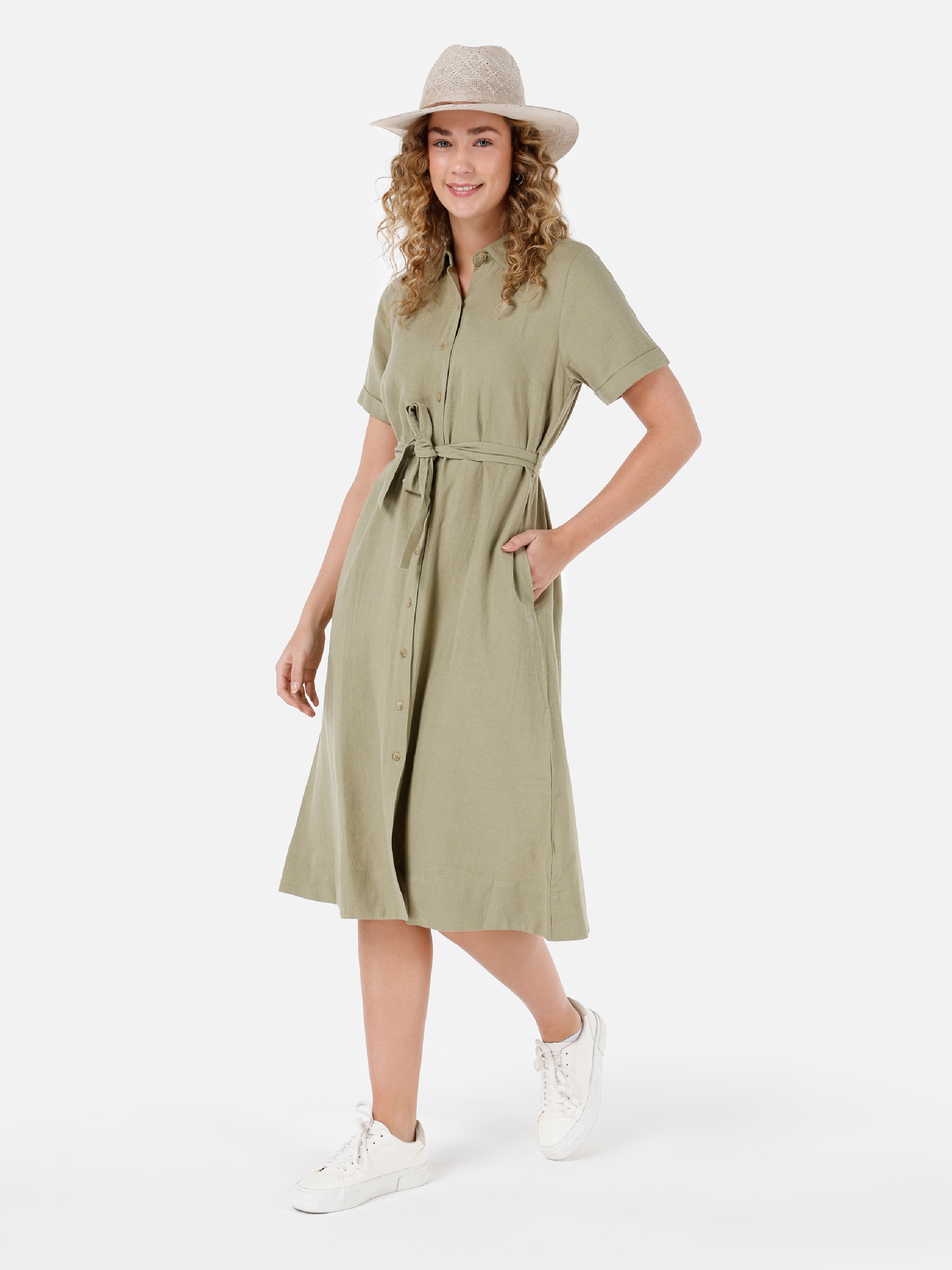 Yeşil Kadın Elbise CL1068244
