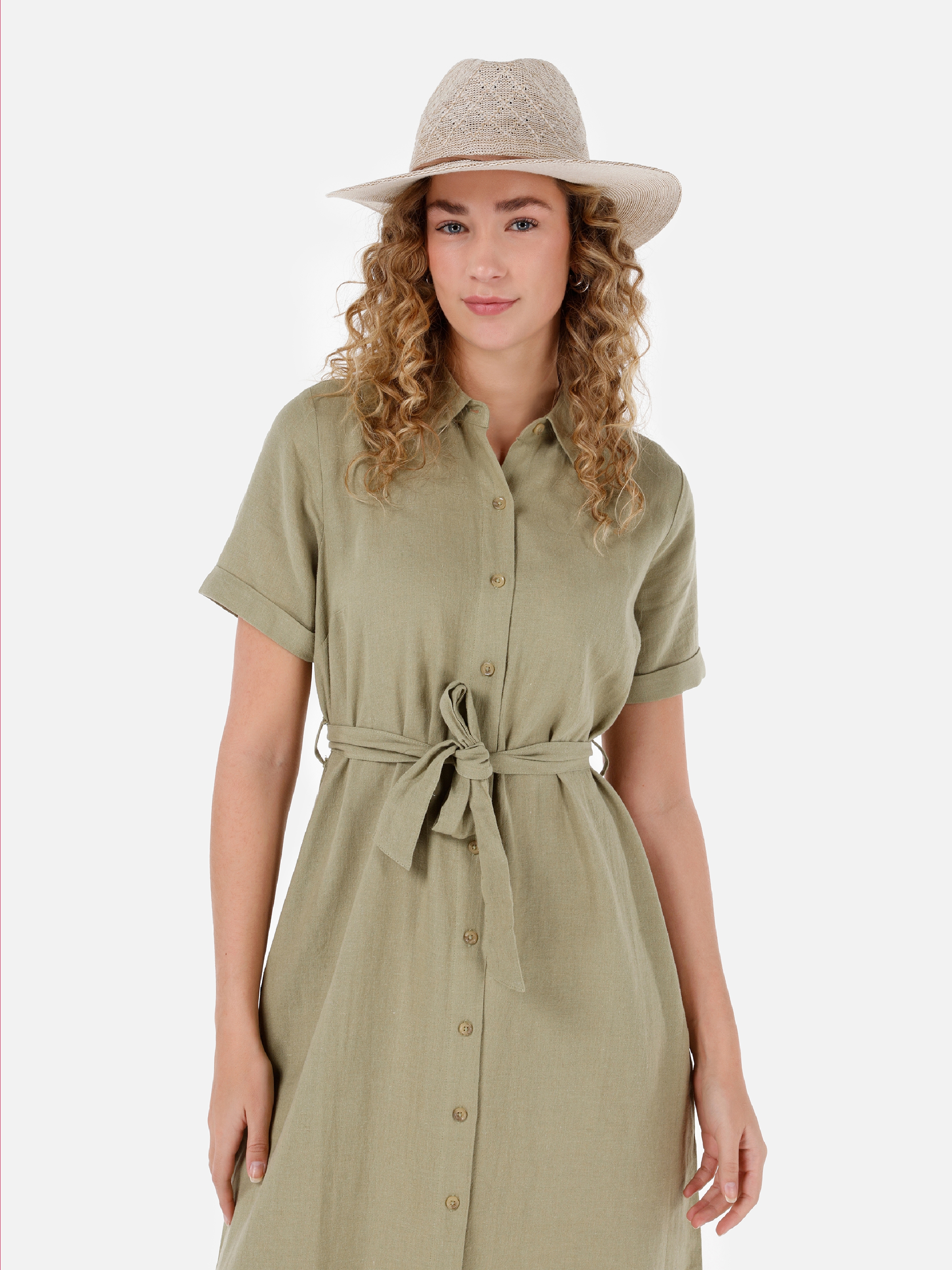 Yeşil Kadın Elbise CL1068244