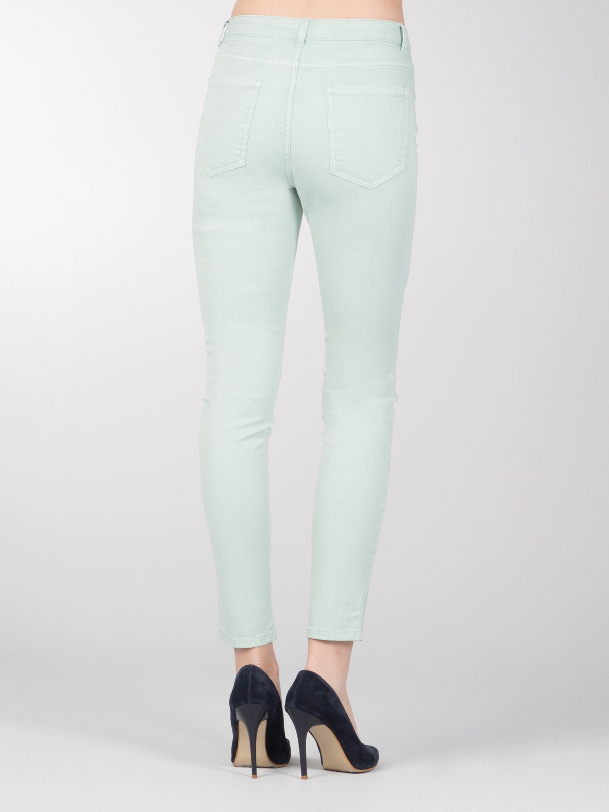 Slim Fit Orta Bel Skinny Leg Kadın Mint Yeşili Pantolon Cl1020337