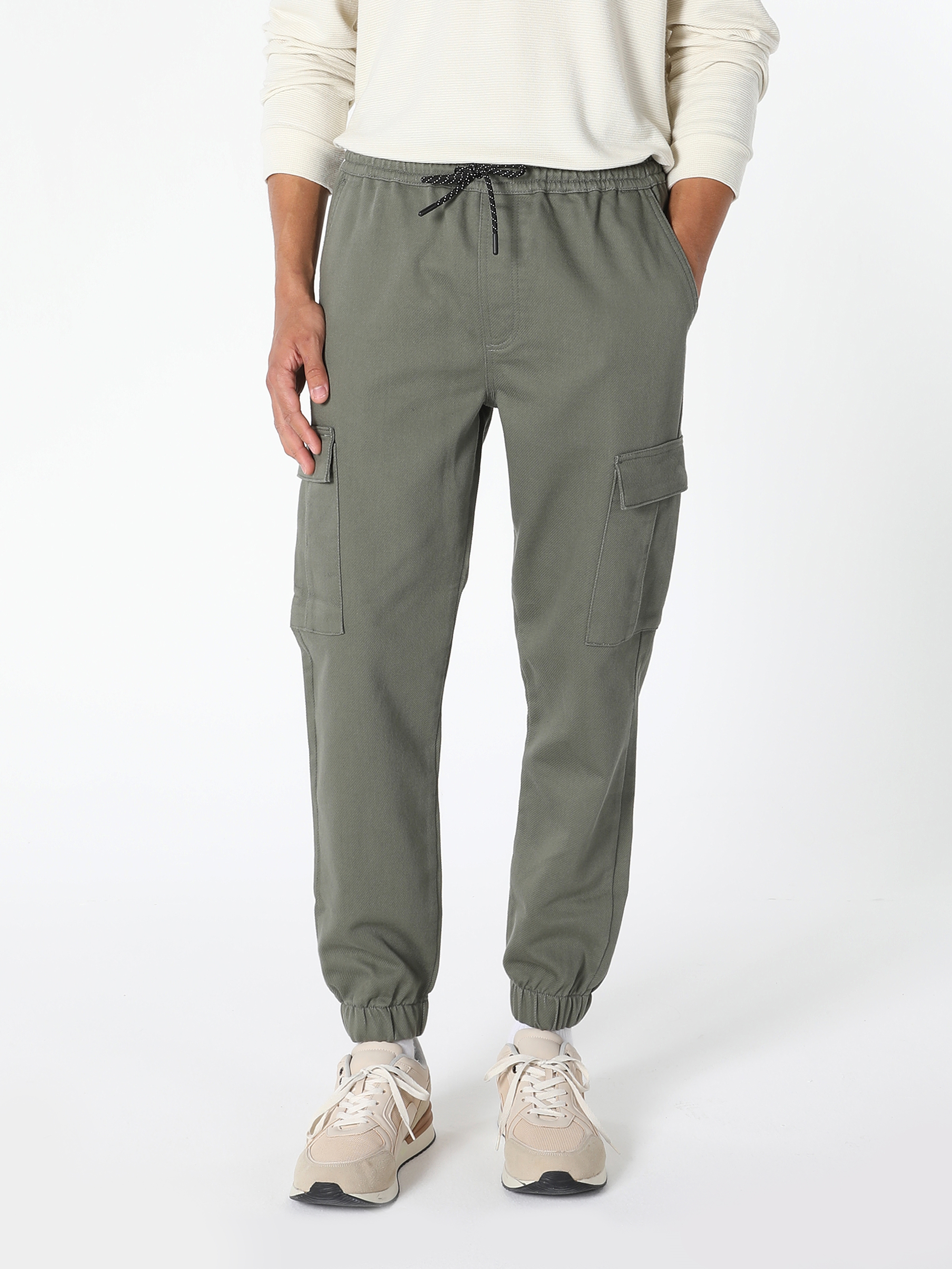 Orta Bel Normal Kesim Düz Paça Yeşil Erkek Pantolon