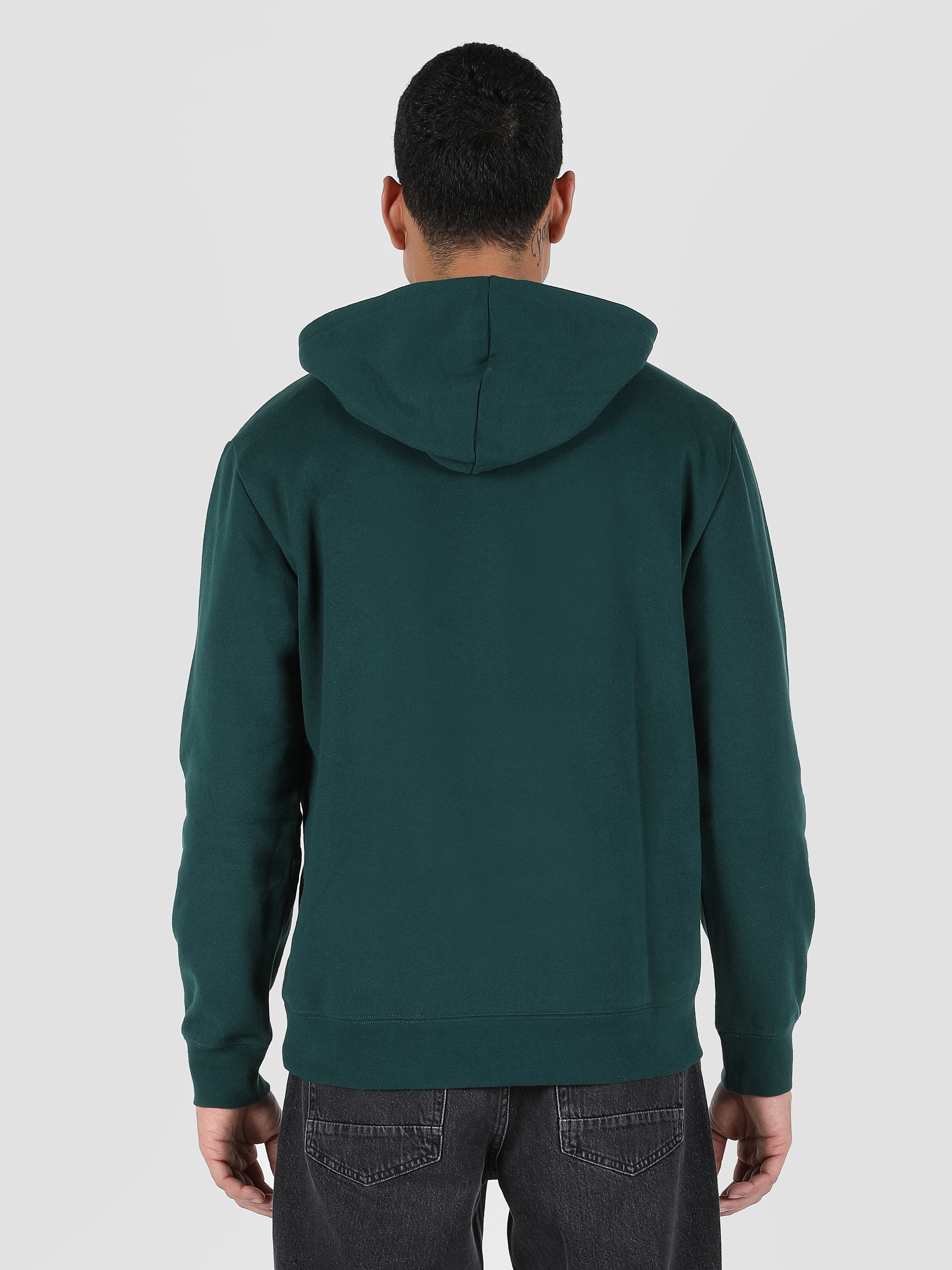 Regular Fit Baskılı Kapüşonlu Yeşil Erkek Sweatshirt Cl1061754