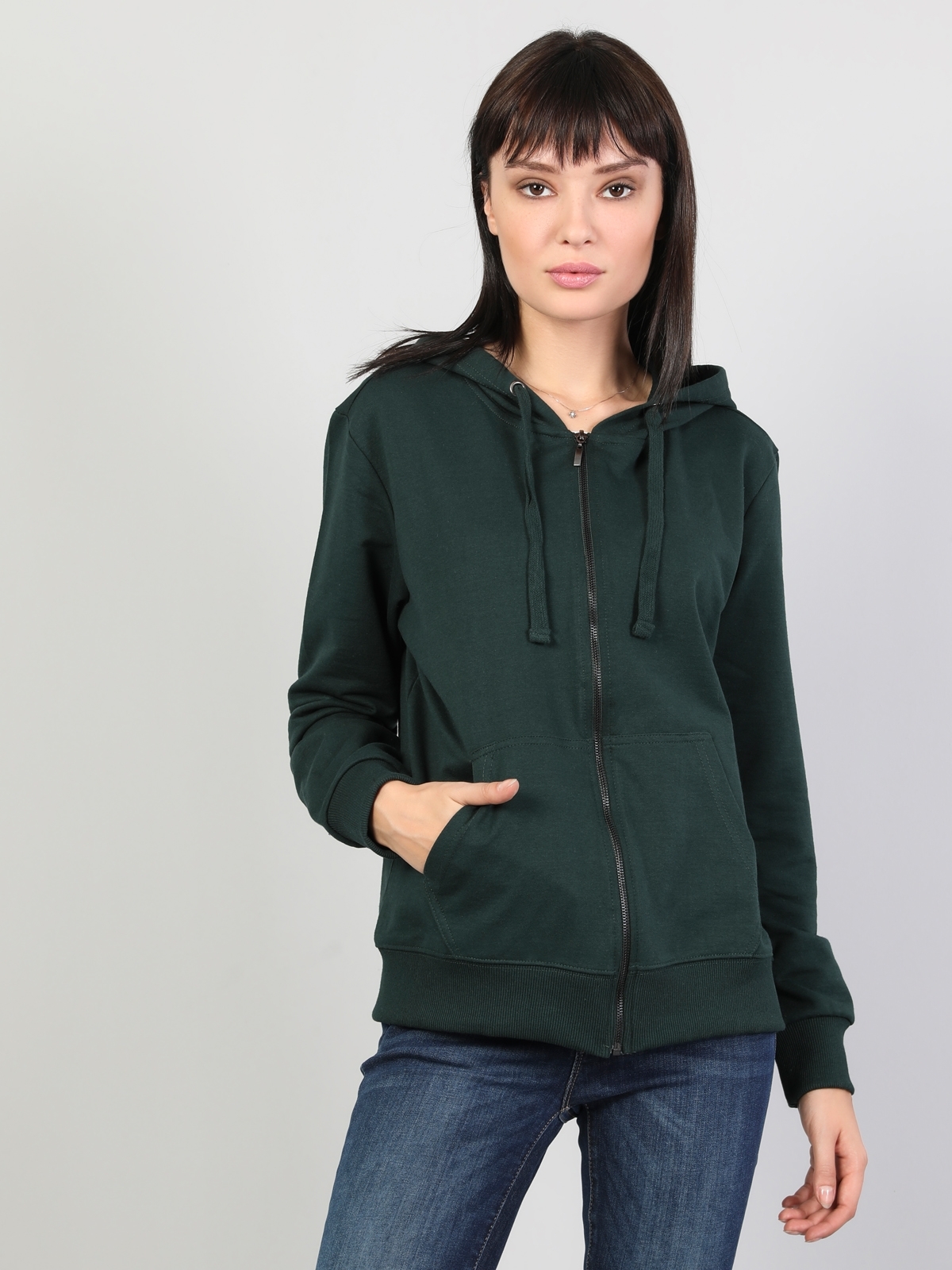  Comfort Fit  Kadın Yeşil Sweatshirt