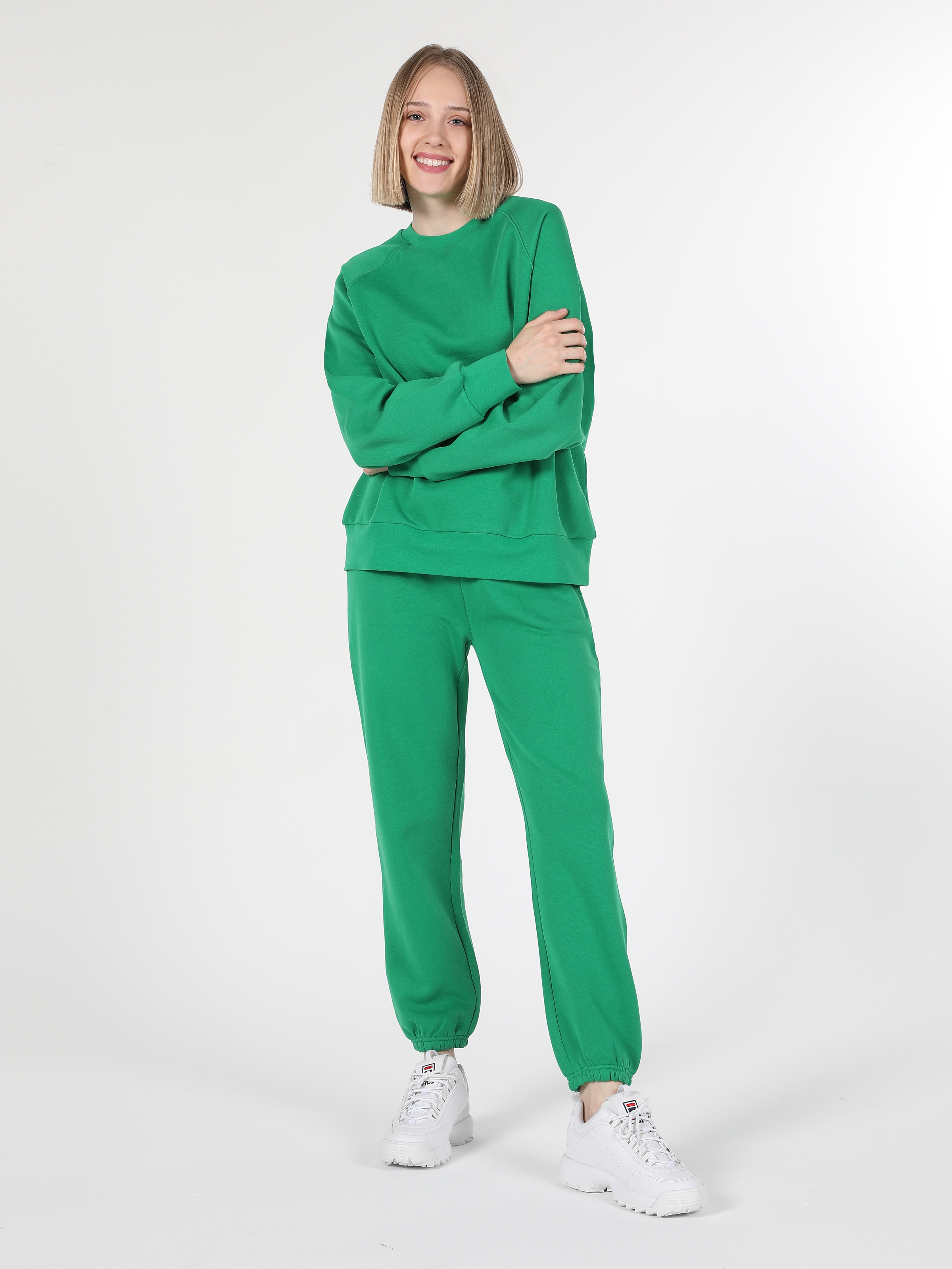 Comfort Fit Yeşil Kadın Sweatshirt