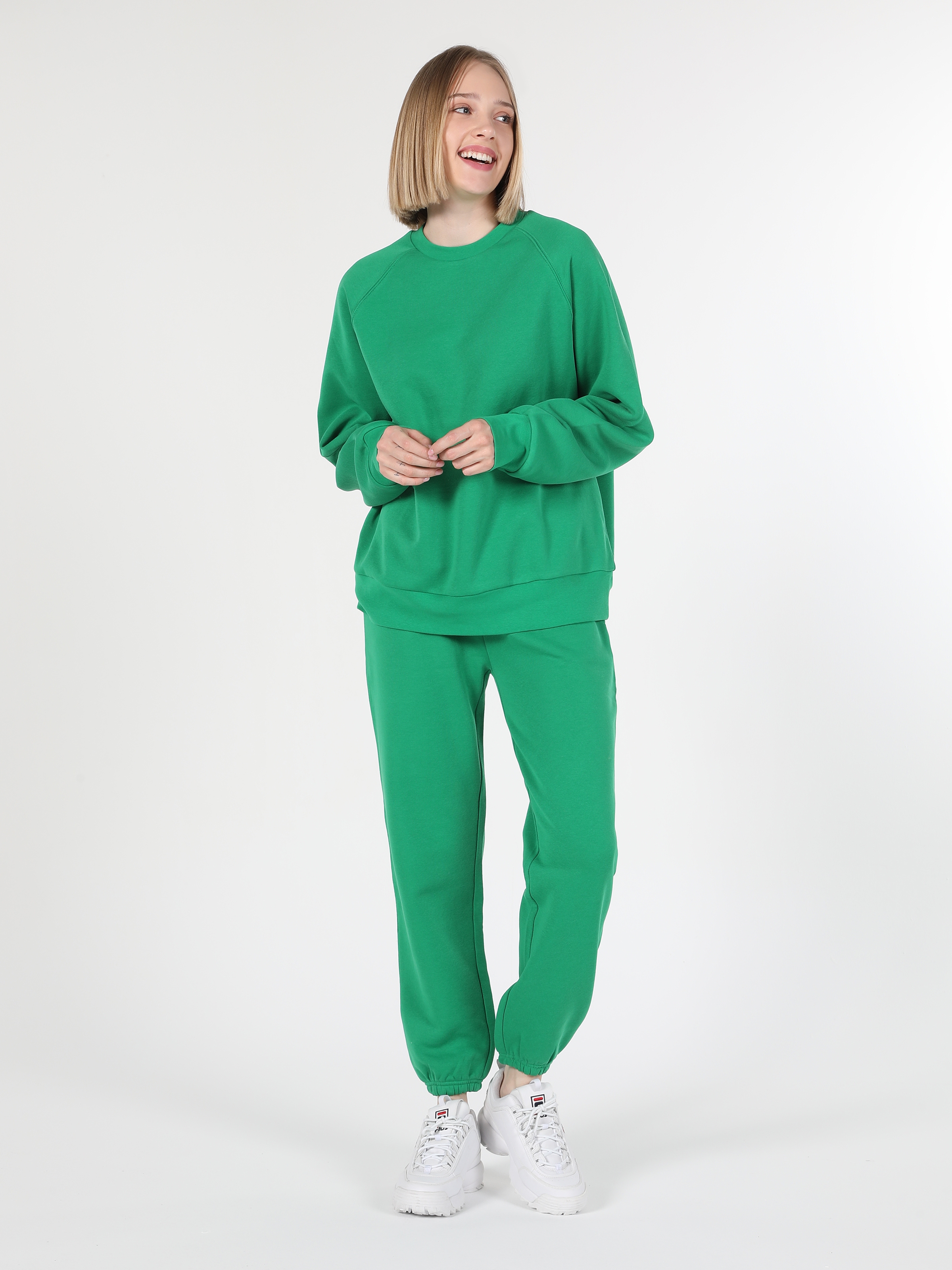 Comfort Fit Normal Kesim Yeşil Kadın Sweatshirt Cl1060307