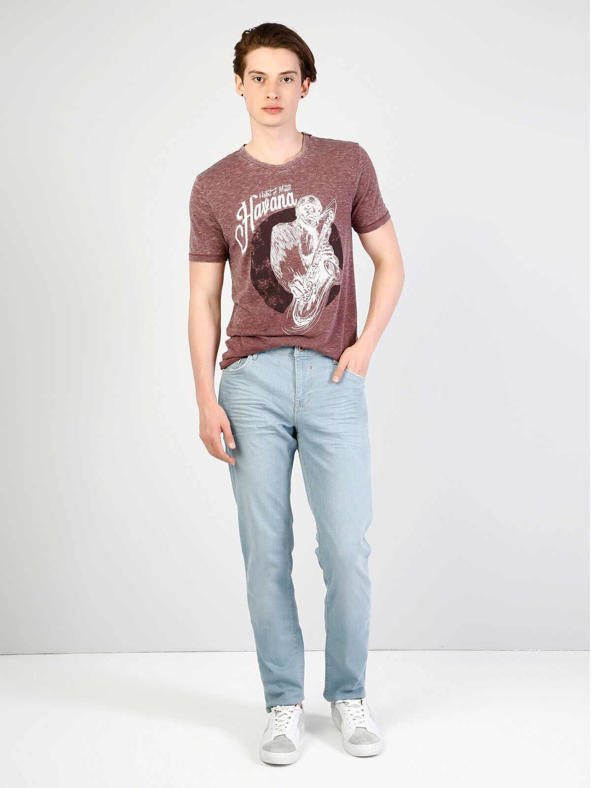 Colins - 044 Karl Düşük Bel Düz Paça Straight Fit Mavi Erkek Jean Pantolon