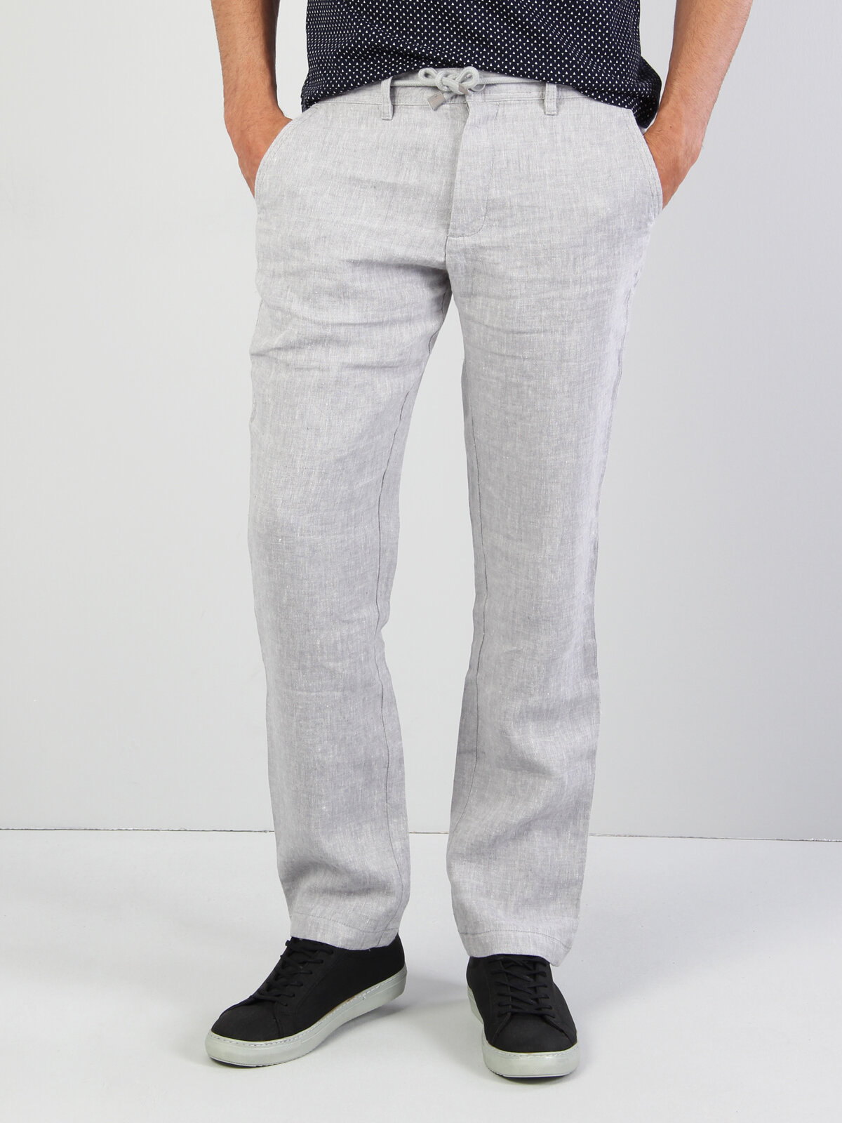 Colins Regular Fit Orta Bel Düz Paça Erkek Gri Pantolon. 4