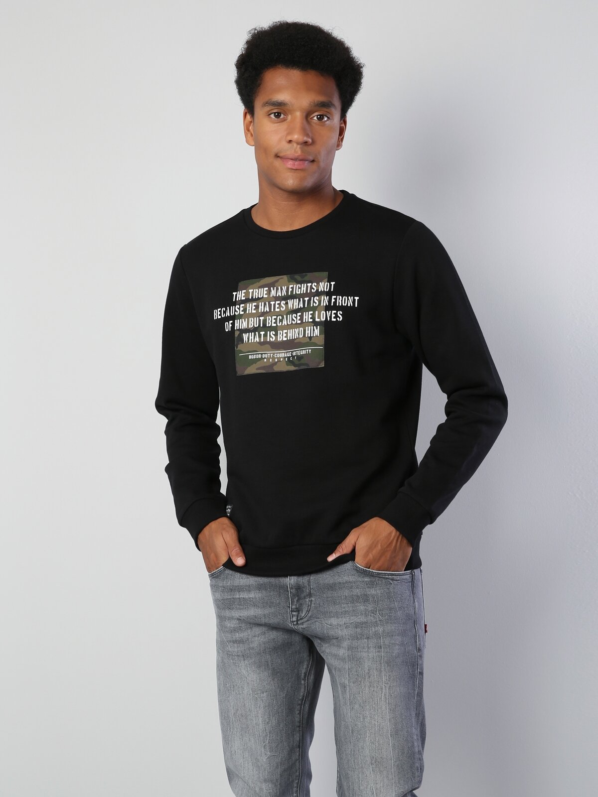 Colins Black Men Sweatshirt. 4