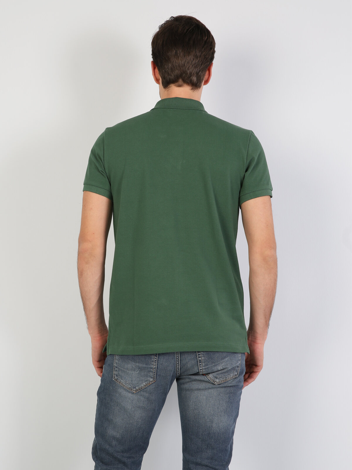 Colins Green Men Short Sleeve Polo Shirt. 2