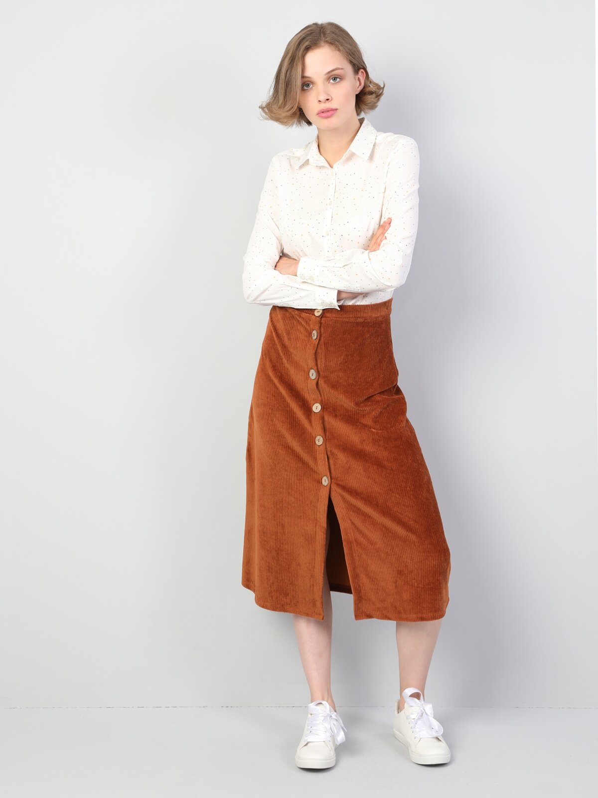 Colins Brown Woman Skirt. 3