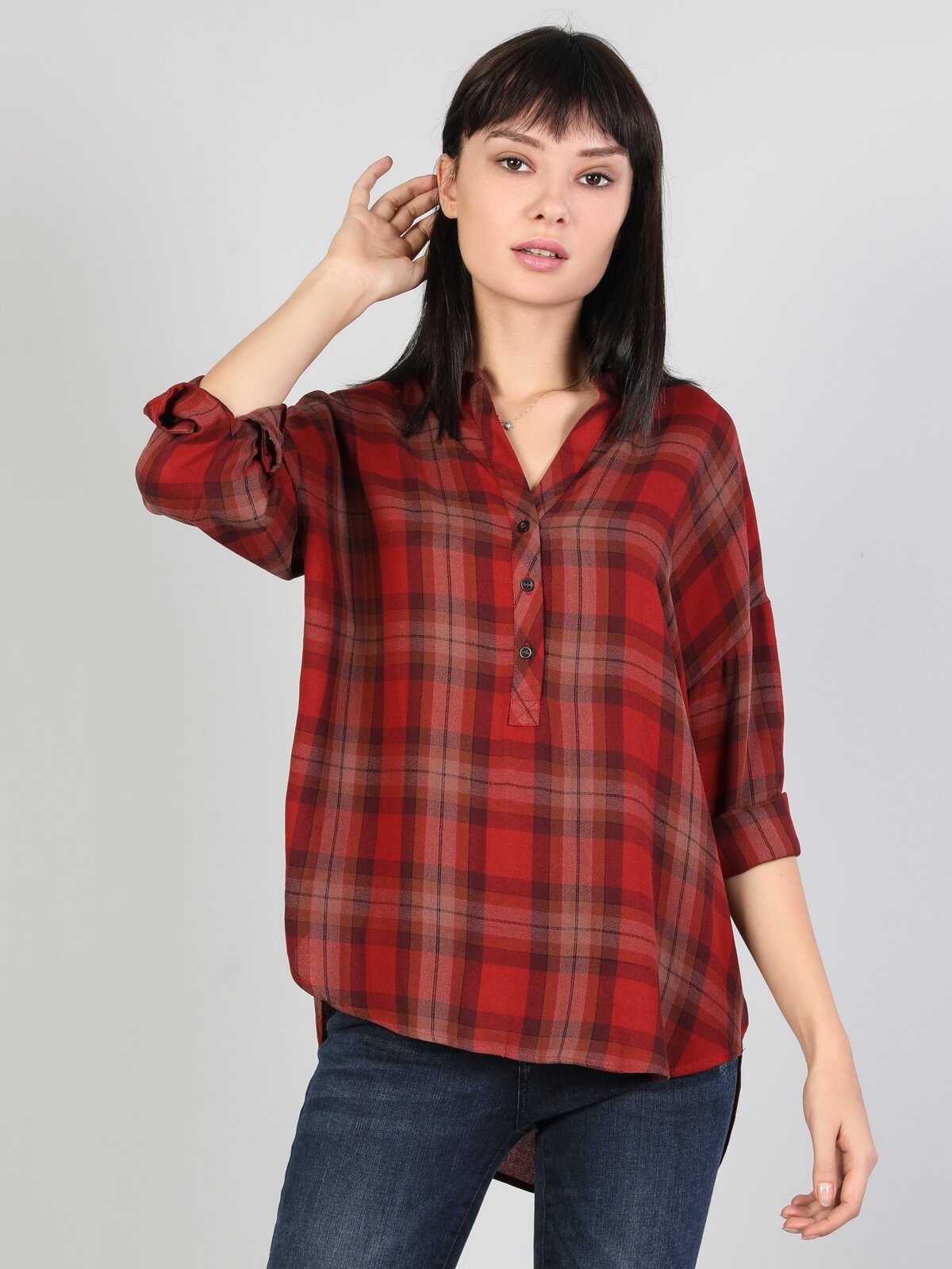 Colins Bordeaux Woman Long Sleeve Shirt. 1