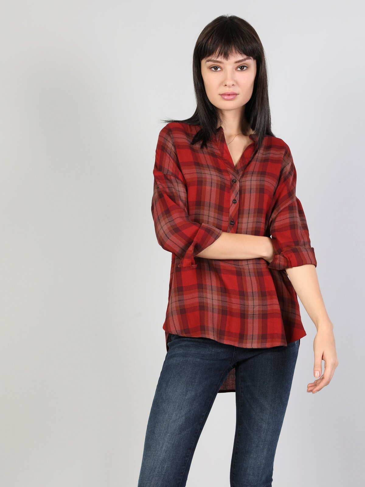 Colins Bordeaux Woman Long Sleeve Shirt. 3