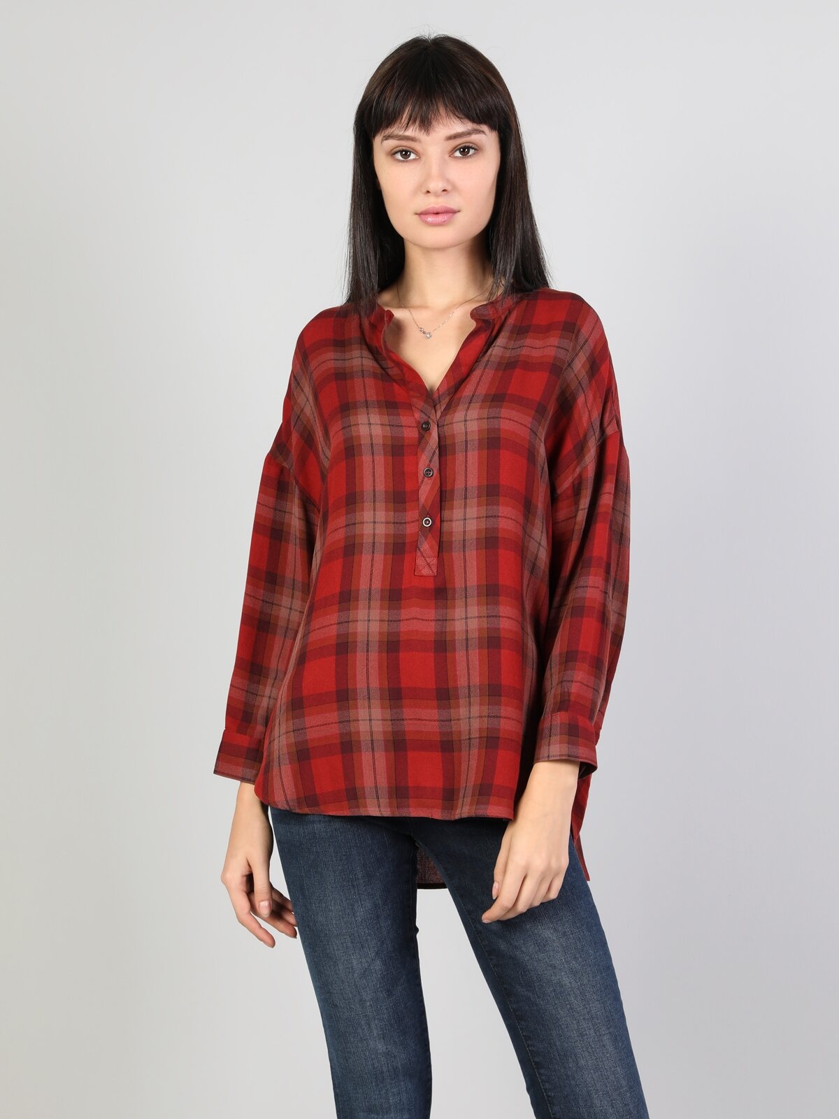 Colins Bordeaux Woman Long Sleeve Shirt. 4