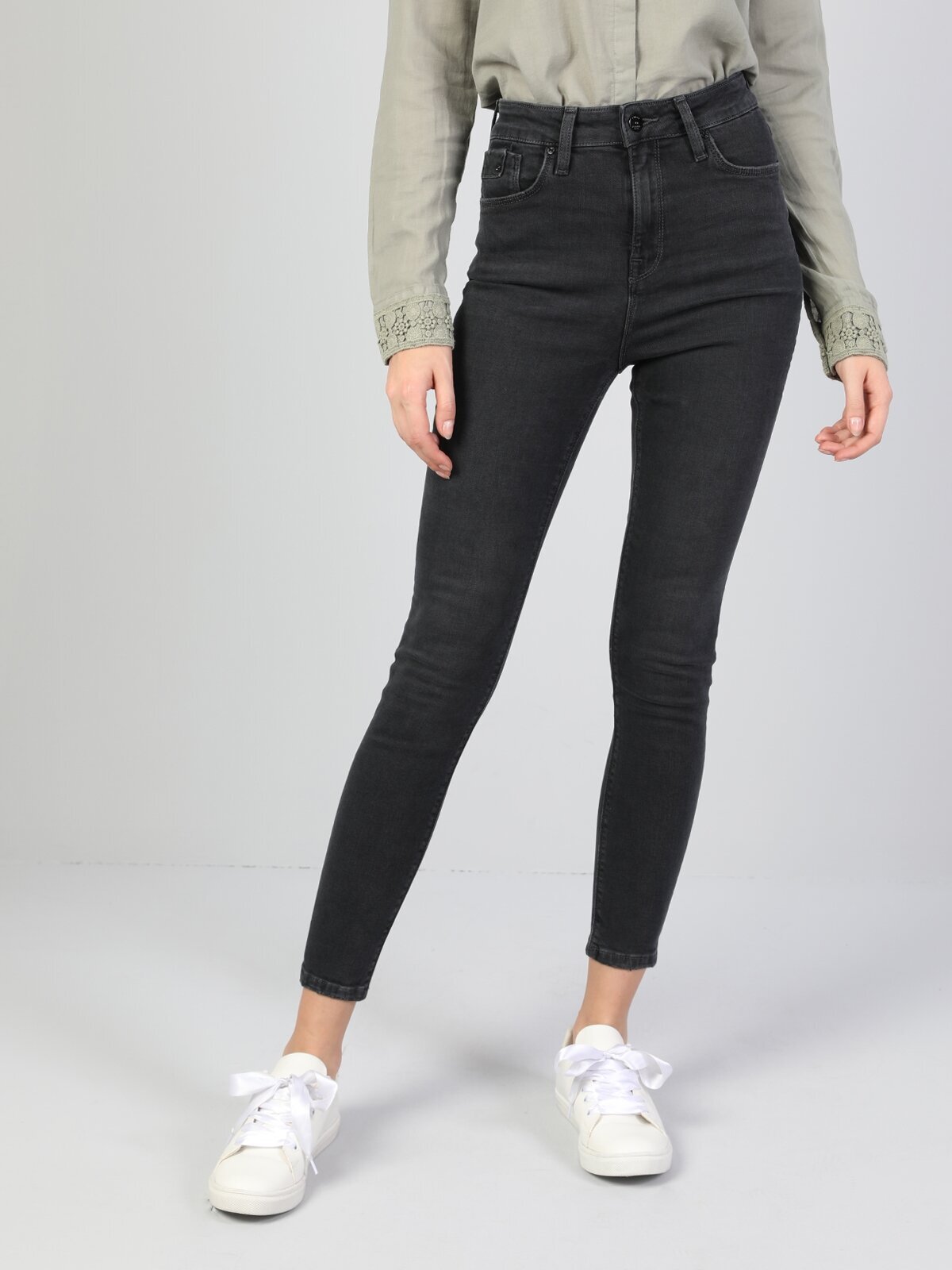 Colins 760 Dıana Yüksek Bel Dar Paça Super Slim Fit Kadın Jean Pantolon. 4
