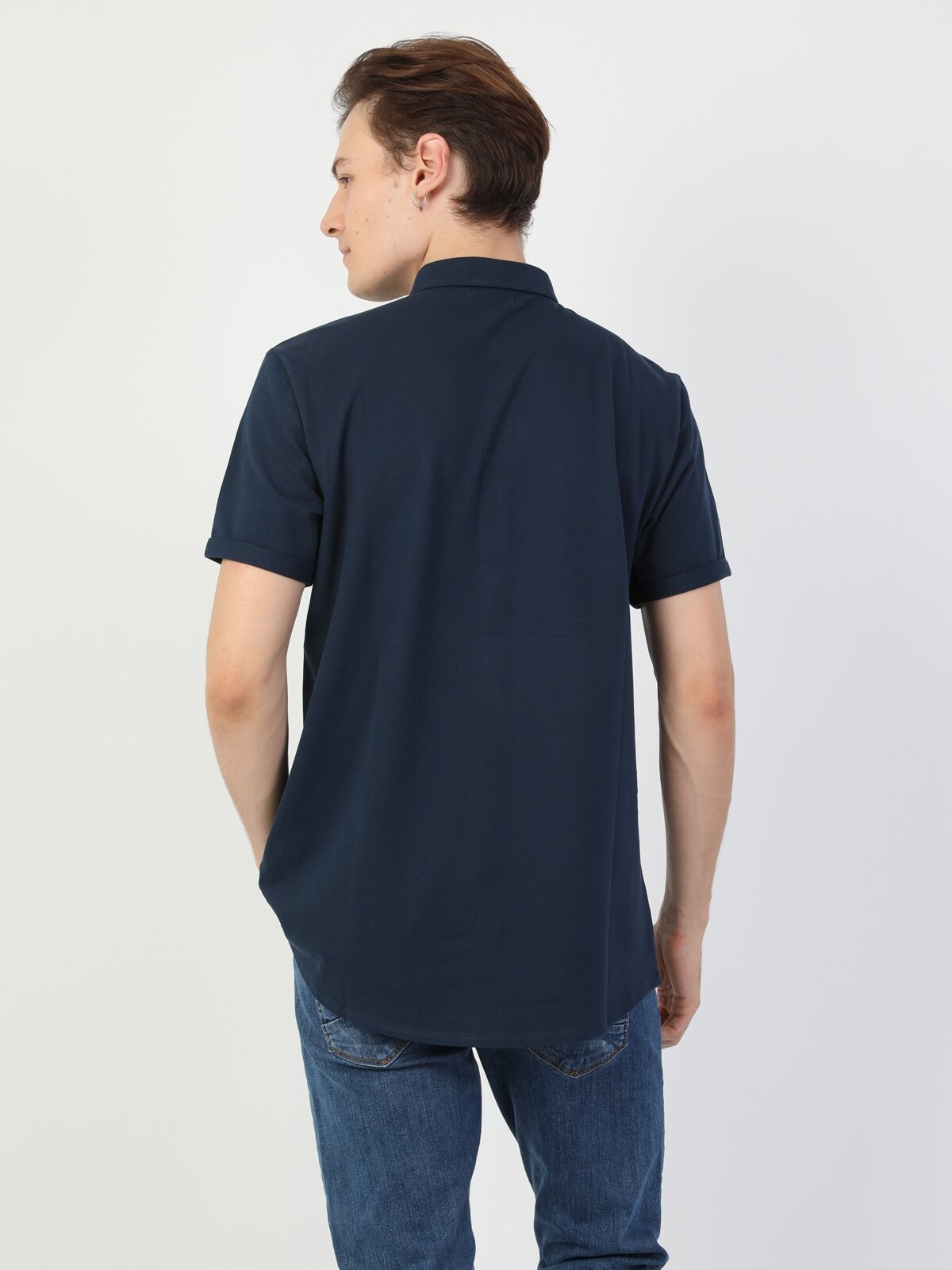 Colins Slim Fit Polo Yaka Erkek Lacivert Polo Kısa Kol. 2 Colins Slim Fit Polo Yaka Erkek Lacivert Polo Kısa Kol. 2