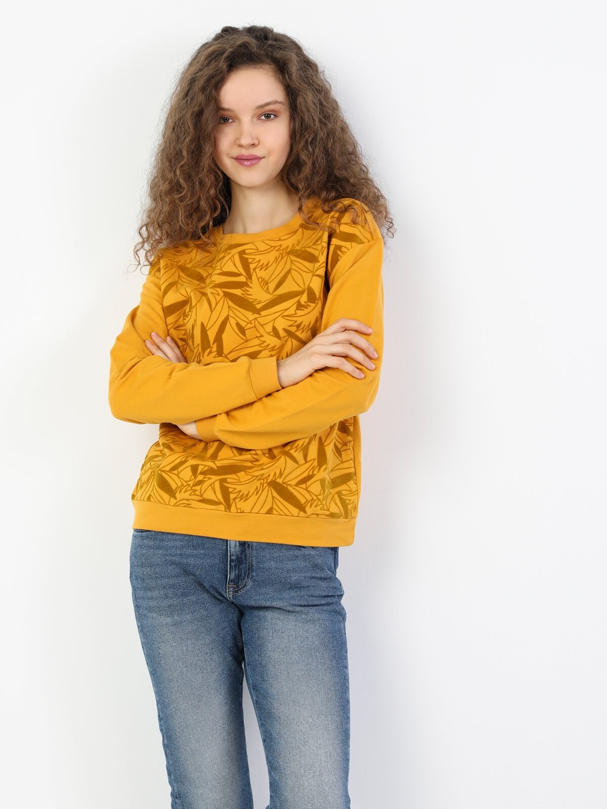 Colins Regular Sarı Sweatshirt. 3