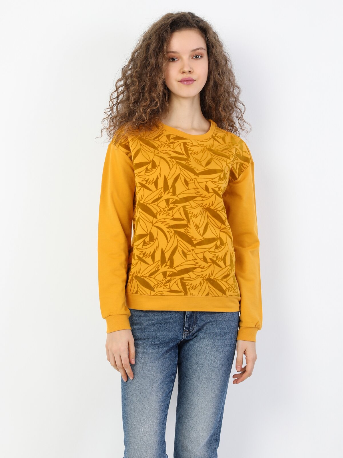 Colins Regular Sarı Sweatshirt. 4