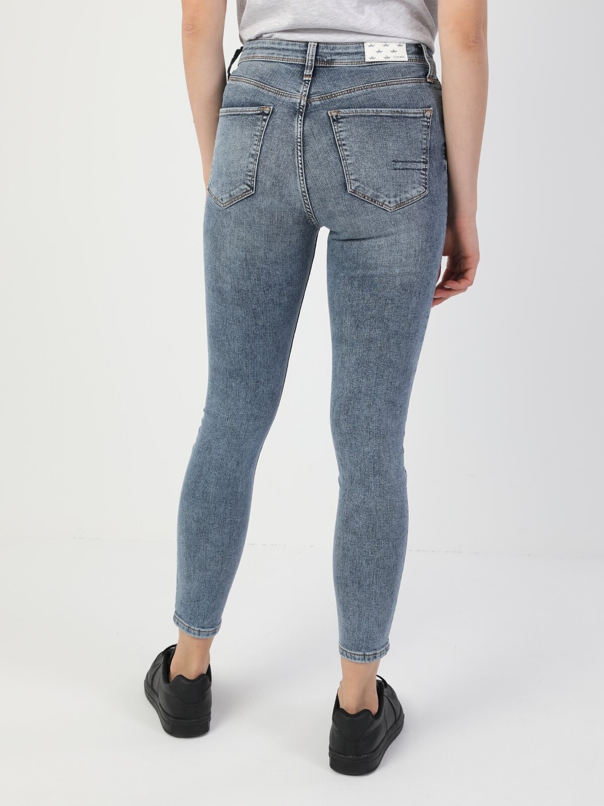 Colins 760 Dıana Yüksek Bel Dar Paça Super Slim Fit Mavi Kadın Jean Pantolon. 2