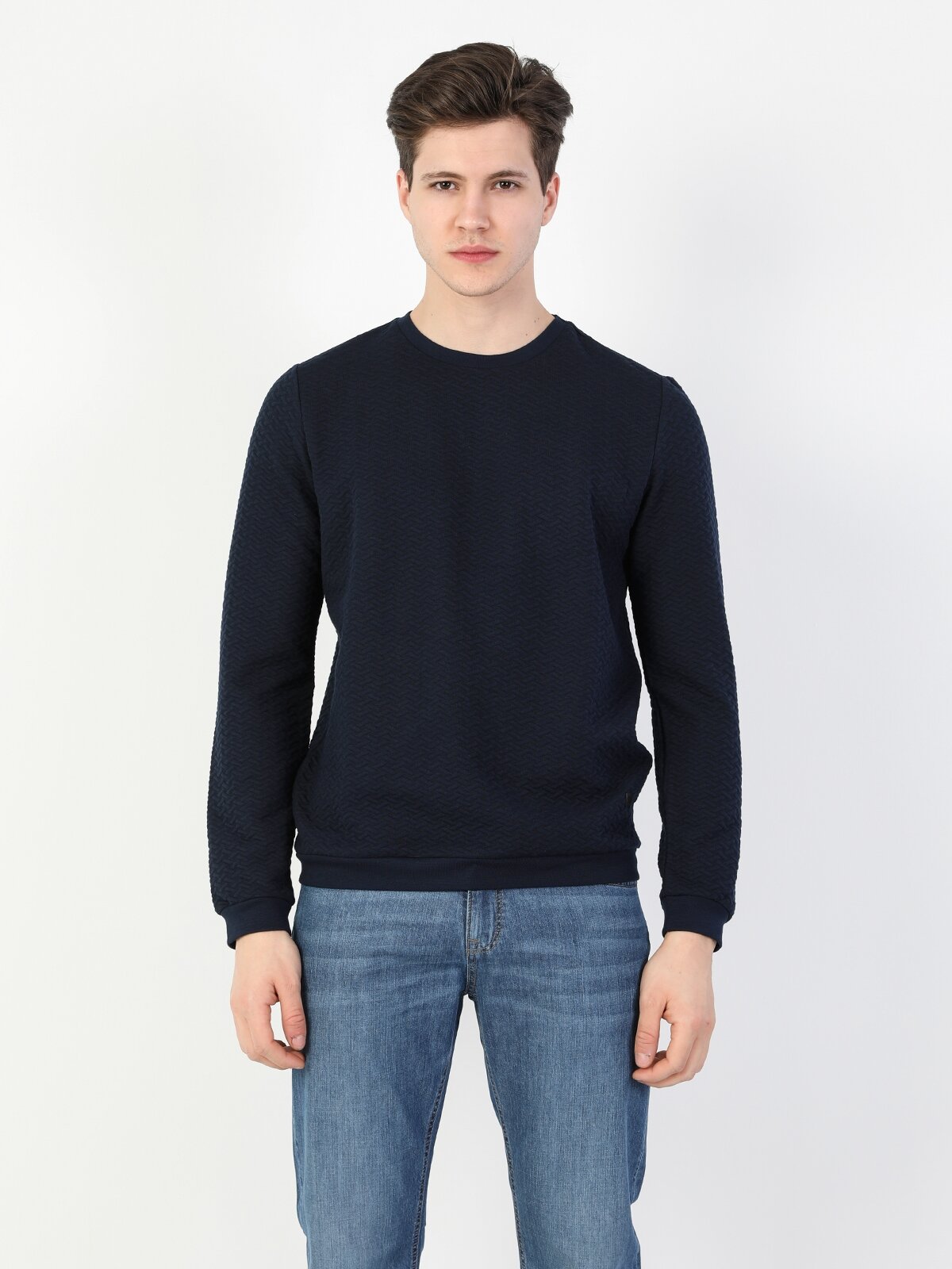 Colins Regular Fit Erkek Lacivert Sweatshirt. 4