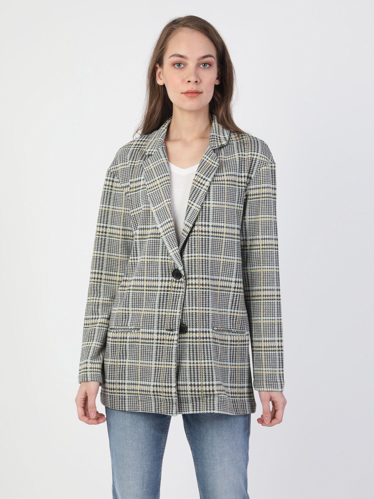 Colins Gray Woman Blazer Jackets. 4